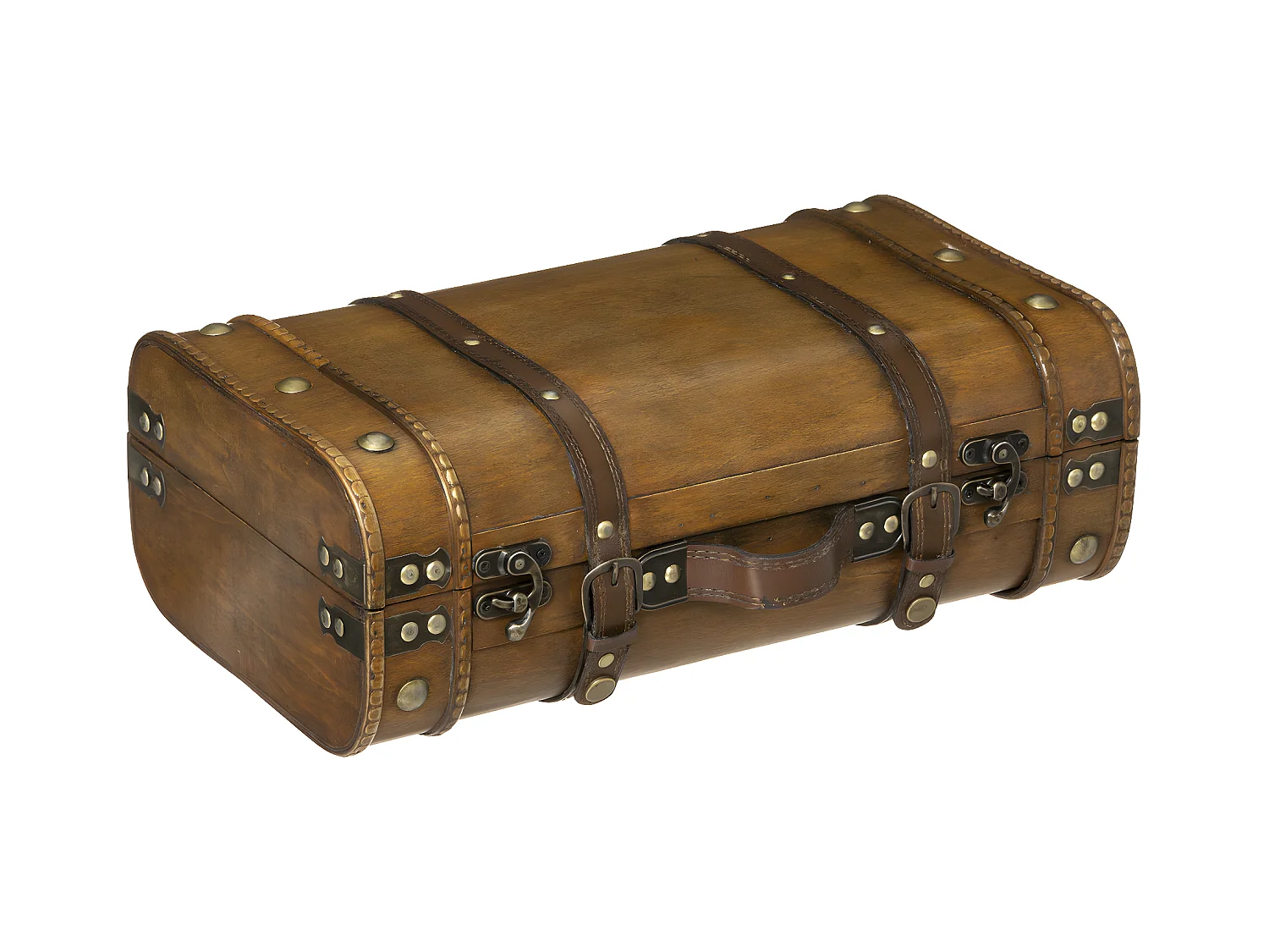 Lot de 2 Coffres de rangement Cantines Rétro en Bois