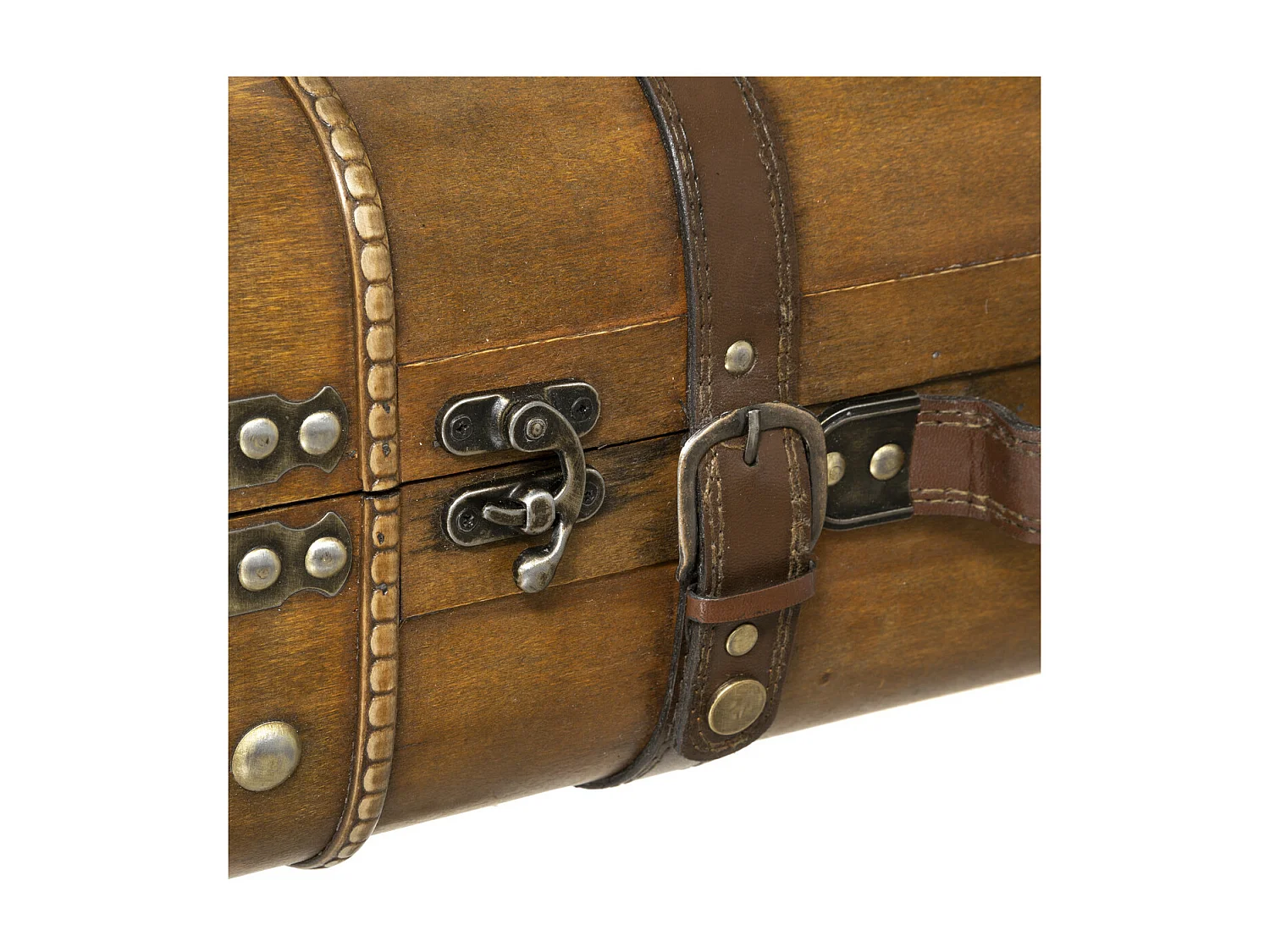 Lot de 2 Coffres de rangement Cantines Rétro en Bois