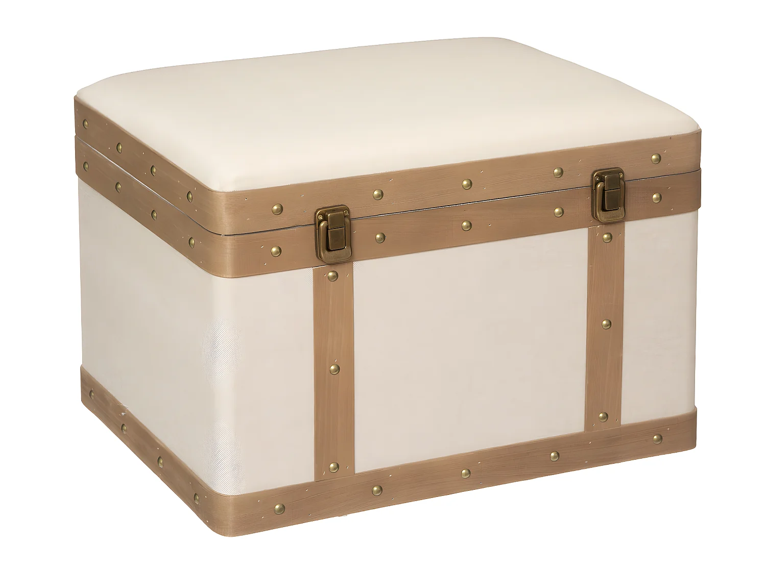 Set de 3 Malles de rangement déco en Bois et Lin