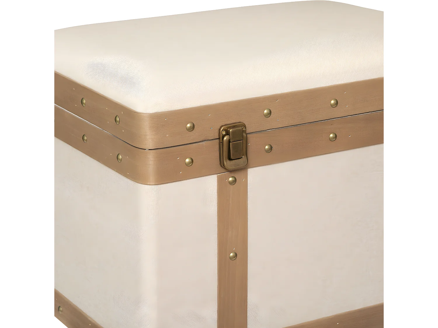 Set de 3 Malles de rangement déco en Bois et Lin