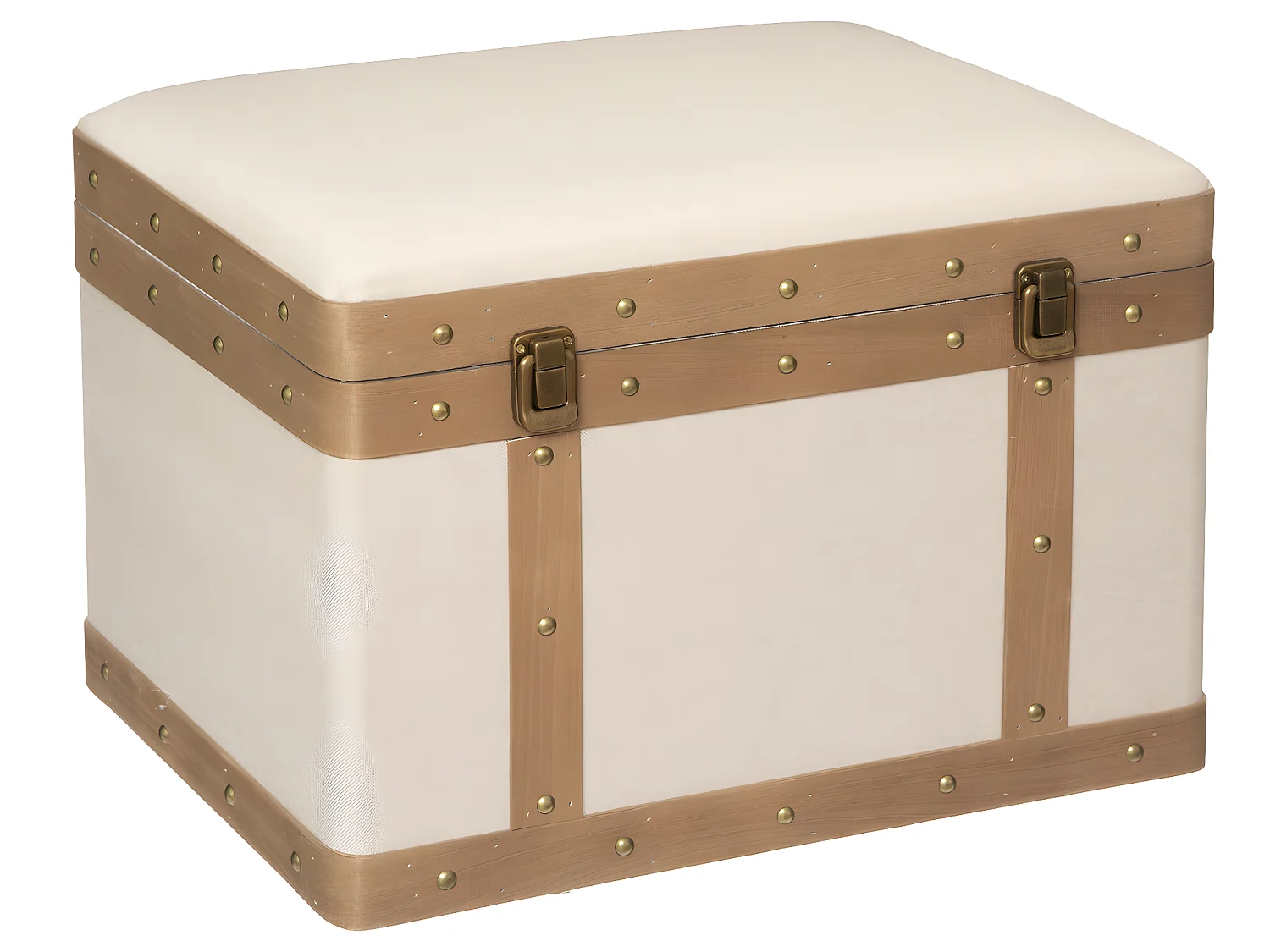 Set de 3 Malles de rangement déco en Bois et Lin