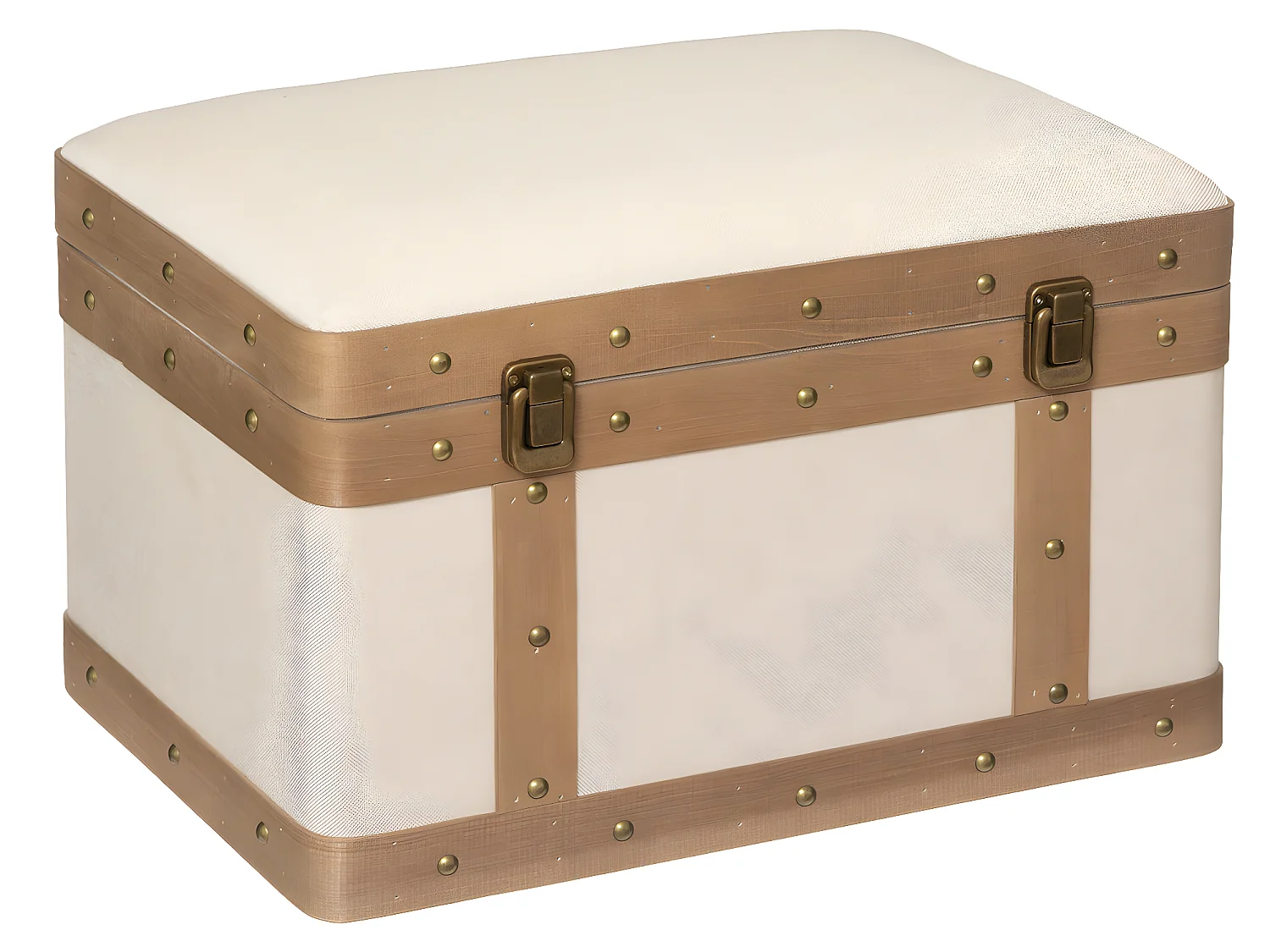 Set de 3 Malles de rangement déco en Bois et Lin