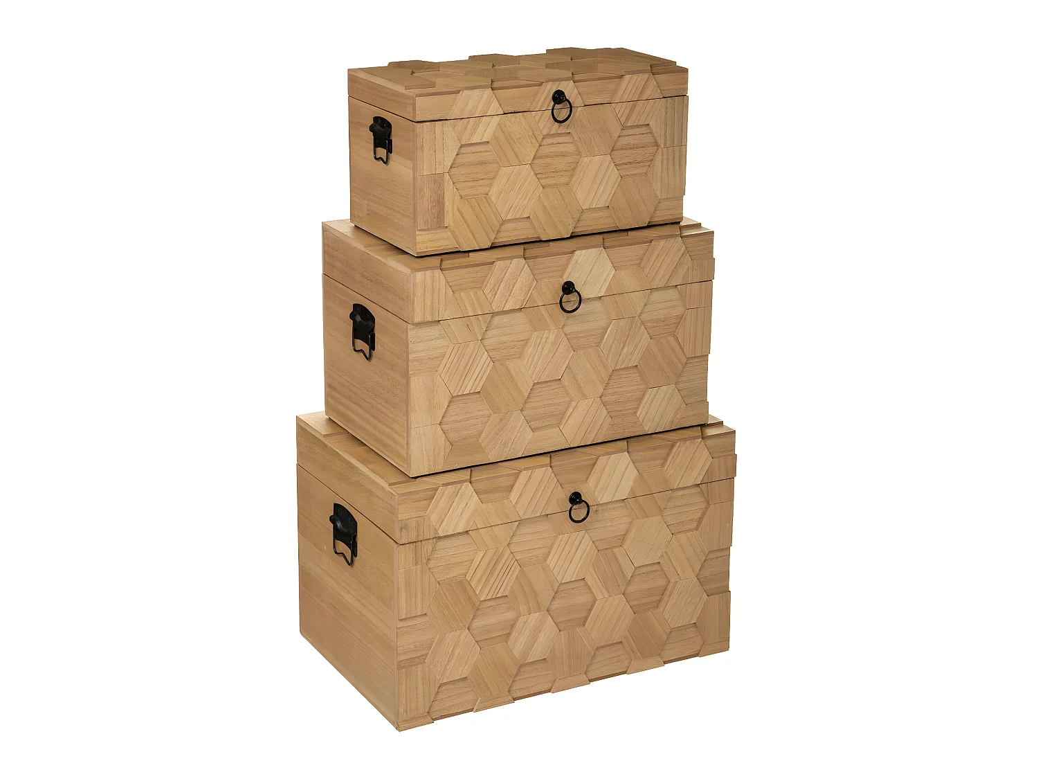 Set de 3 Malles de rangement en Bois déco Studio