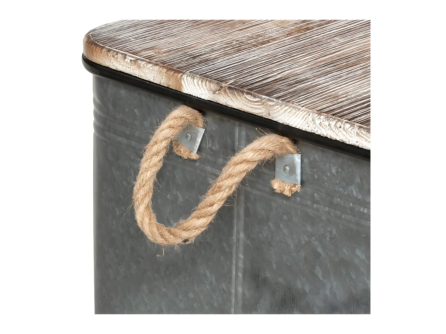 Set de 3 Malles en Métal zinc et Bois déco