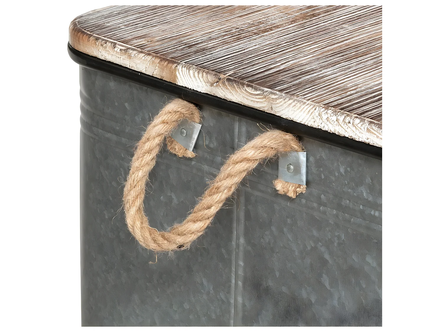 Set de 3 Malles en Métal zinc et Bois déco