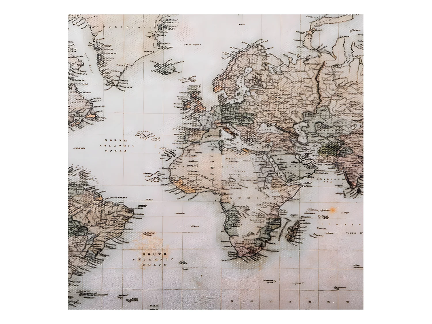 Set de 4 Malles de rangement décor Mappemonde Vintage Loft