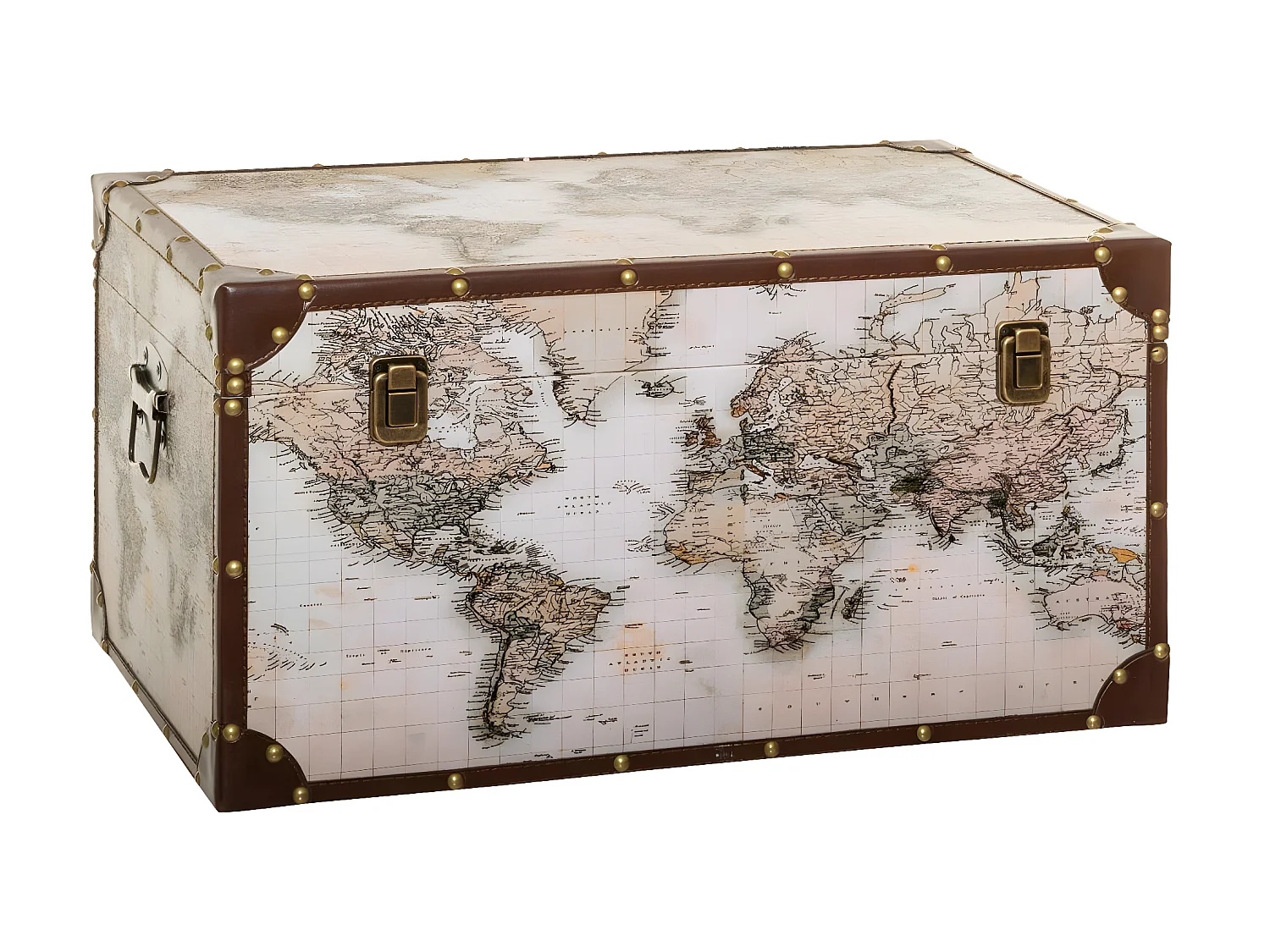 Set de 4 Malles de rangement décor Mappemonde Vintage Loft