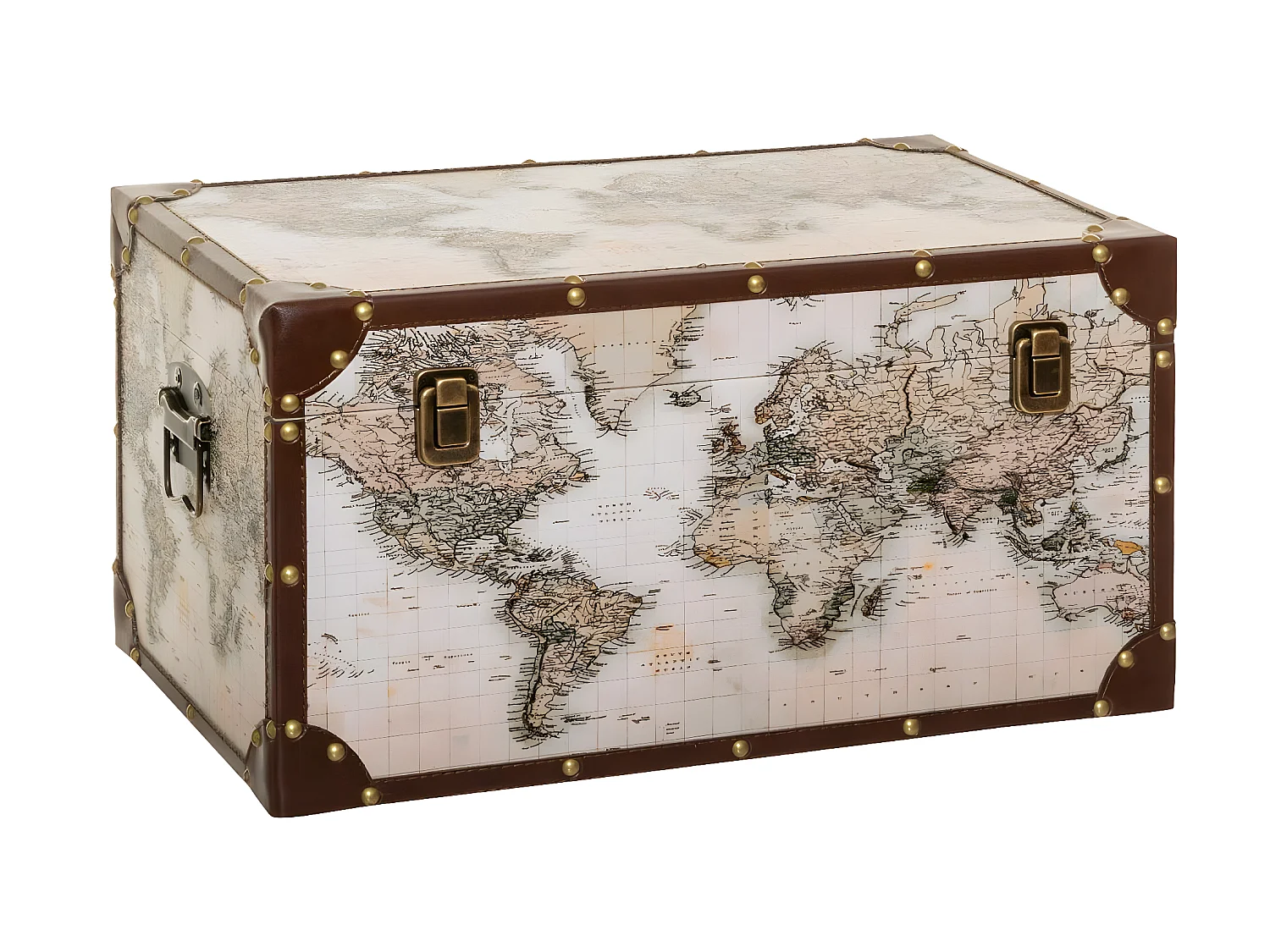 Set de 4 Malles de rangement décor Mappemonde Vintage Loft