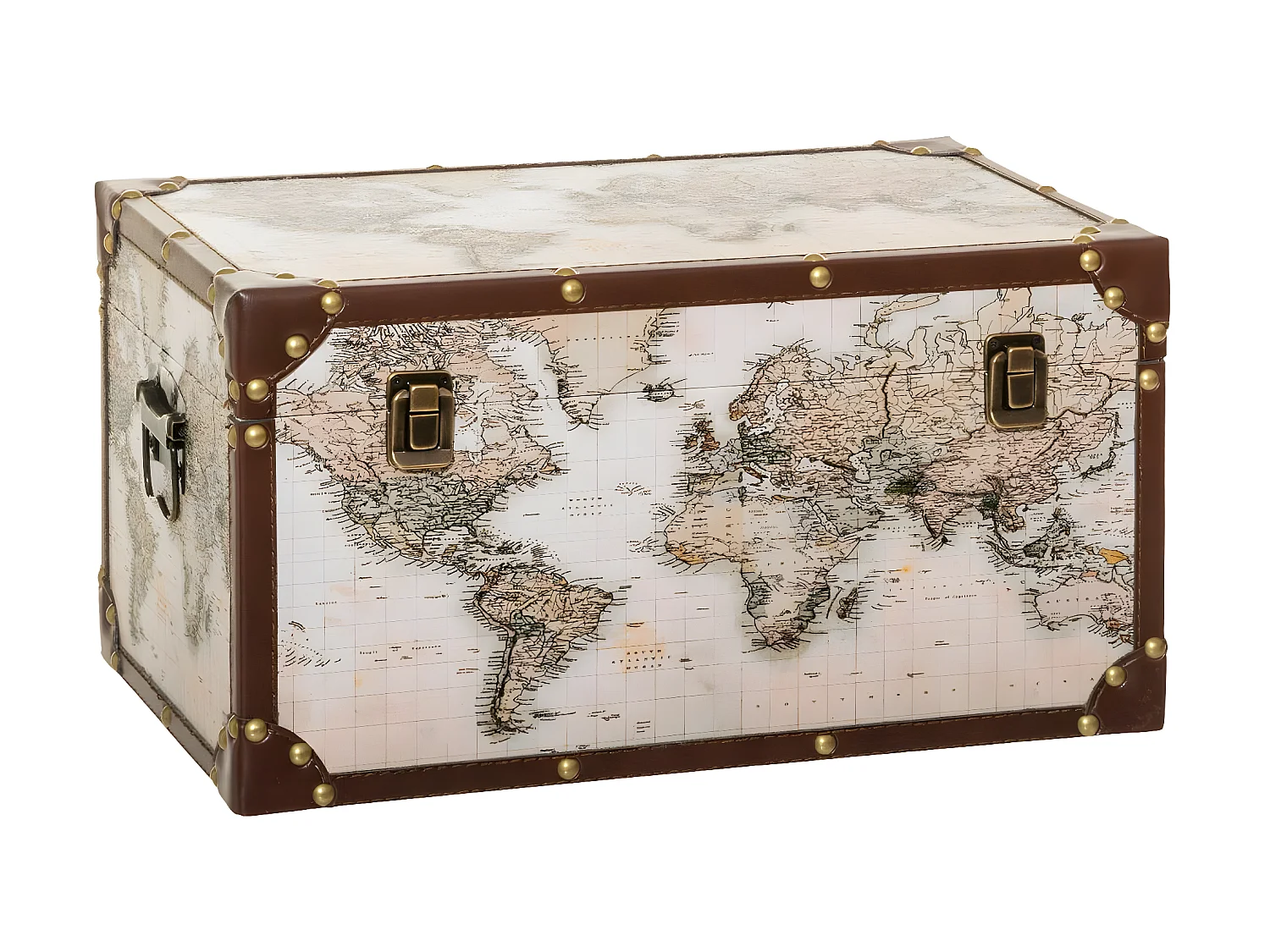 Set de 4 Malles de rangement décor Mappemonde Vintage Loft