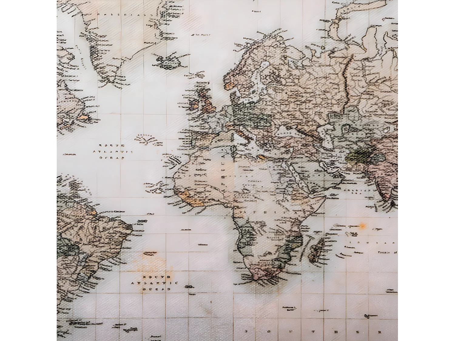 Set de 4 Malles de rangement décor Mappemonde Vintage Loft