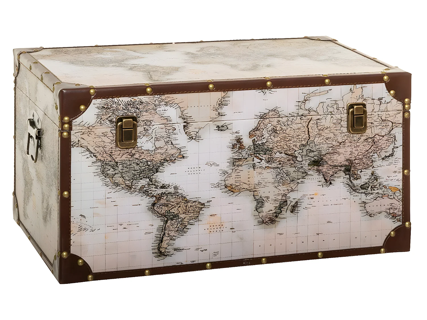 Set de 4 Malles de rangement décor Mappemonde Vintage Loft