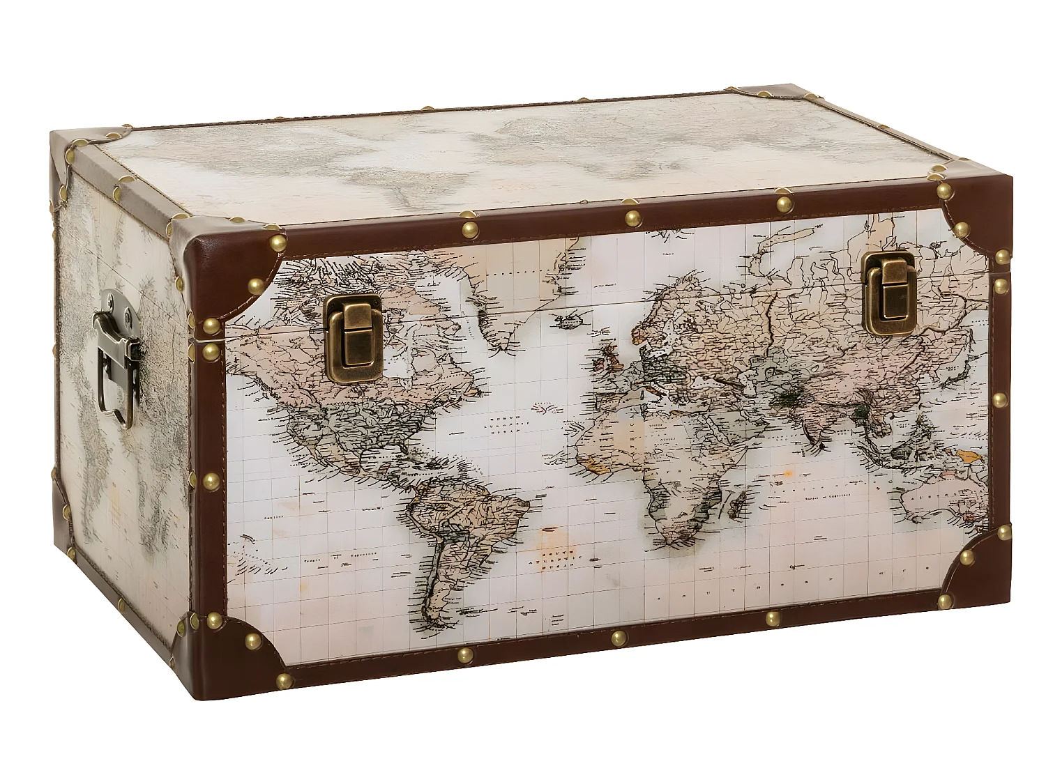 Set de 4 Malles de rangement décor Mappemonde Vintage Loft