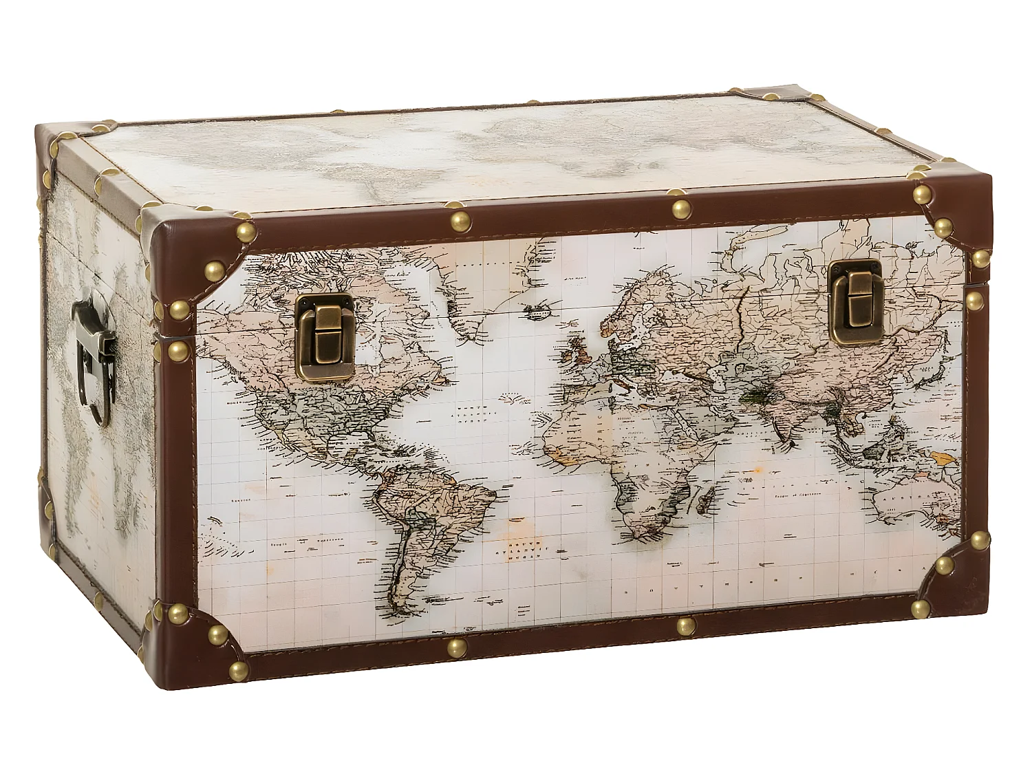 Set de 4 Malles de rangement décor Mappemonde Vintage Loft