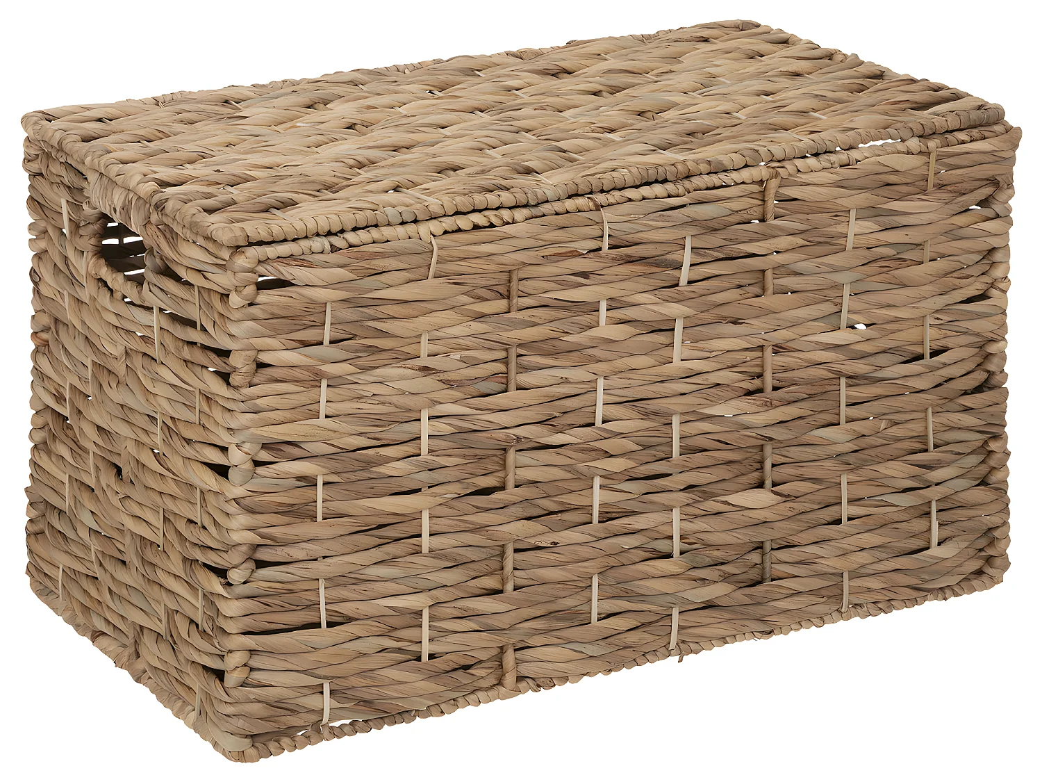 Set de 3 Malles de rangement en métal et jacinthe Naturel