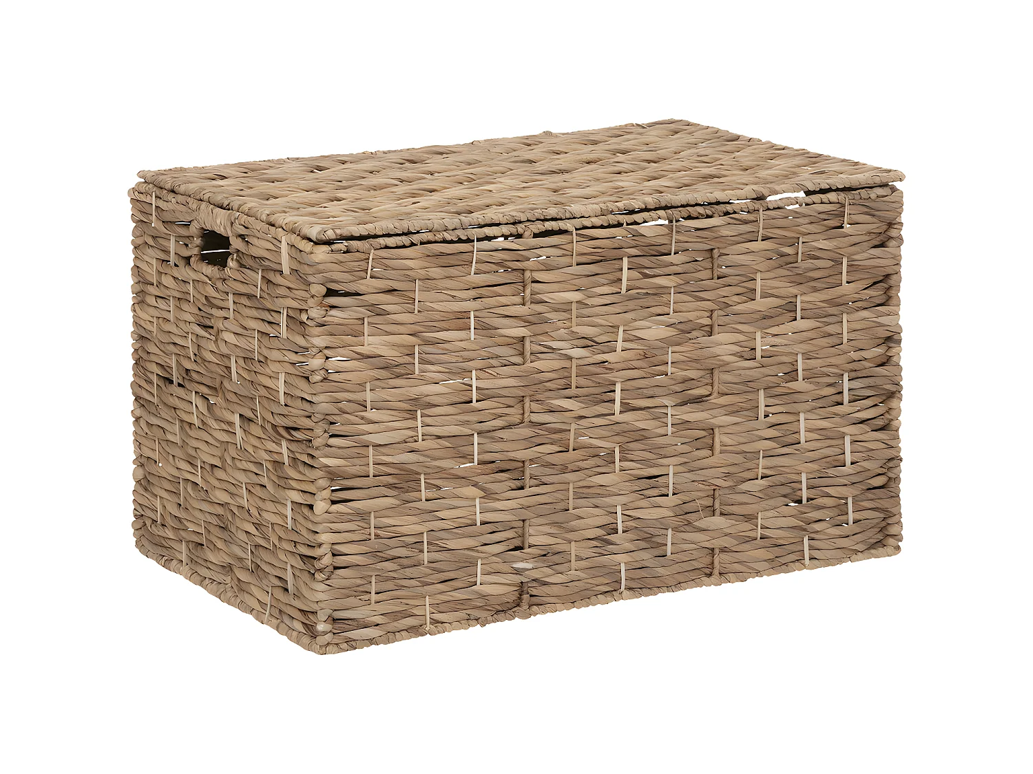 Set de 3 Malles de rangement en métal et jacinthe Naturel