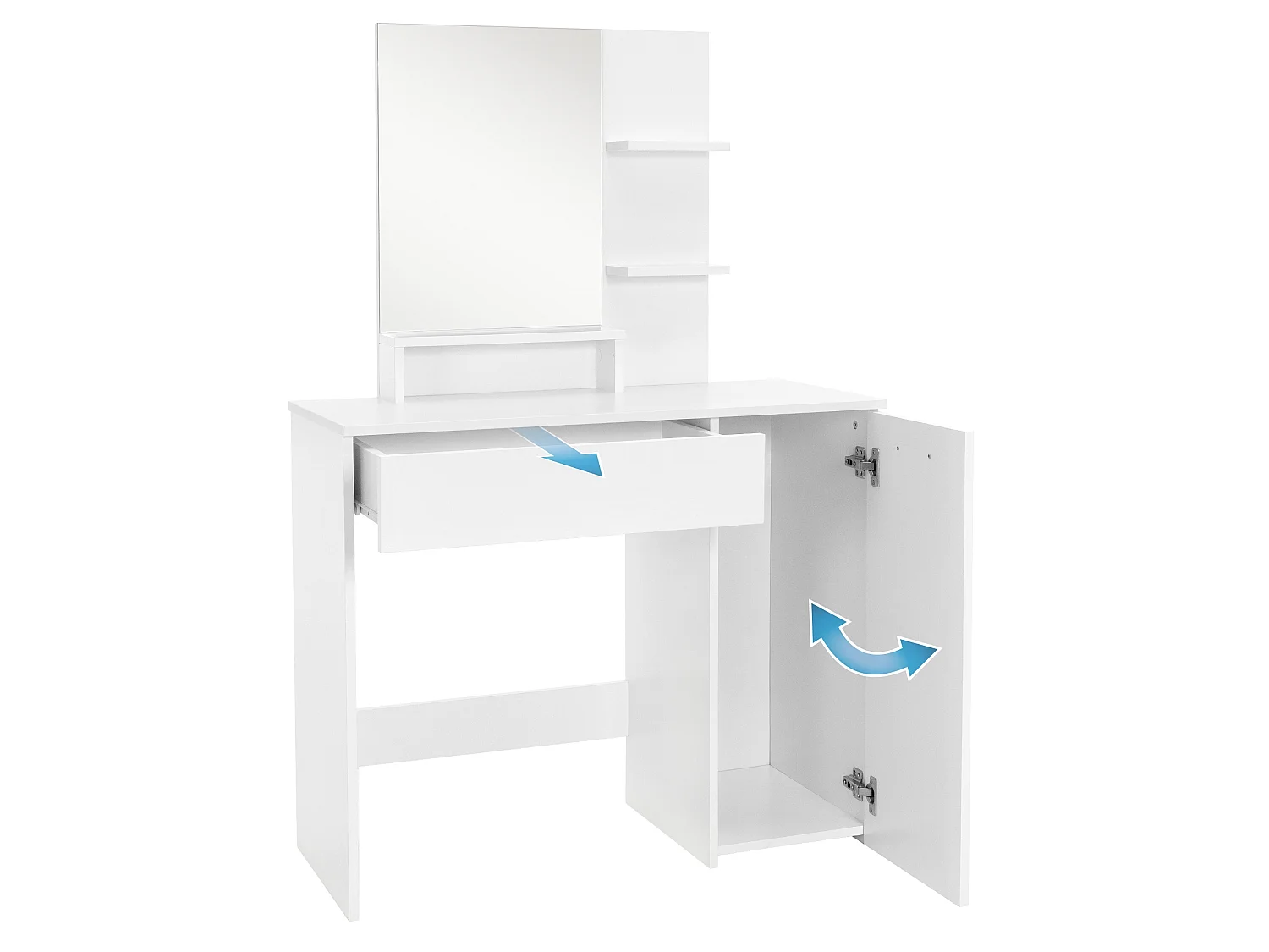 Coiffeuse moderne avec miroir + tabouret de maquillage en MDF ML-DESIGN