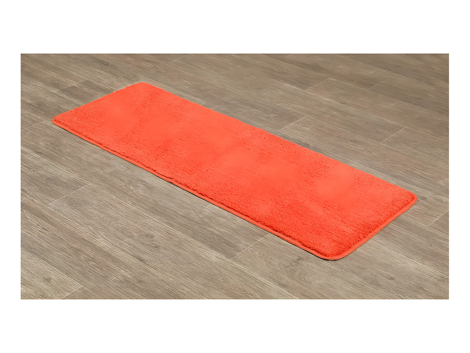 Grand Tapis de salle de bain Orange en Microfibre Confort et Doux 45 x 120 cm