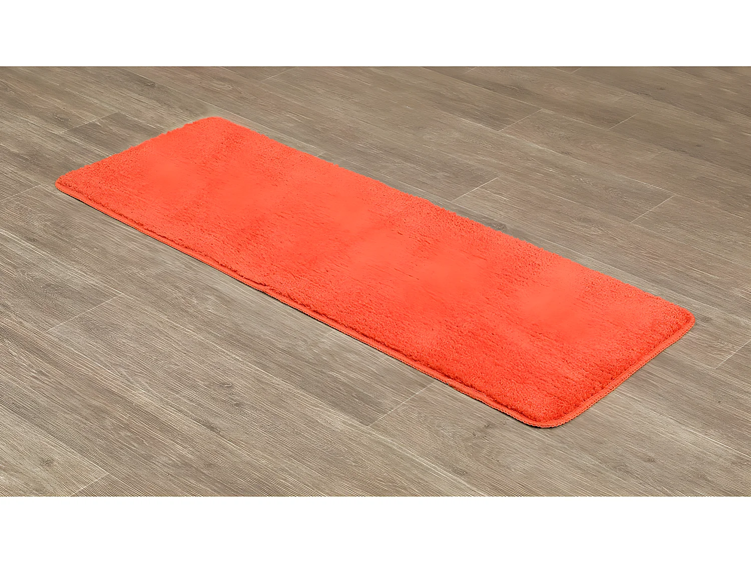Grand Tapis de salle de bain Orange en Microfibre Confort et Doux 45 x 120 cm
