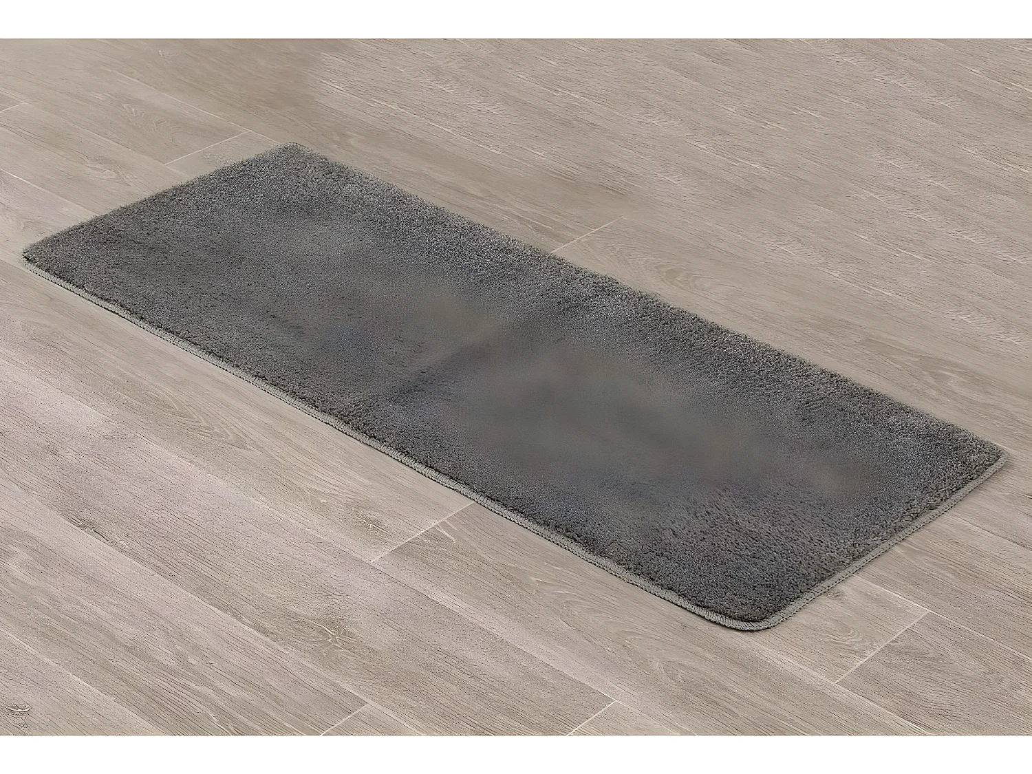 Grand Tapis de salle de bain Double Vasque en microfibre Taupe 50 x 120 cm