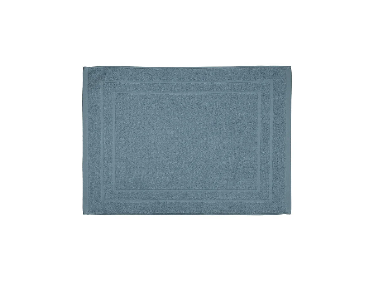 Tapis de salle de Bain en coton Bleu orage 50 x 70 cm