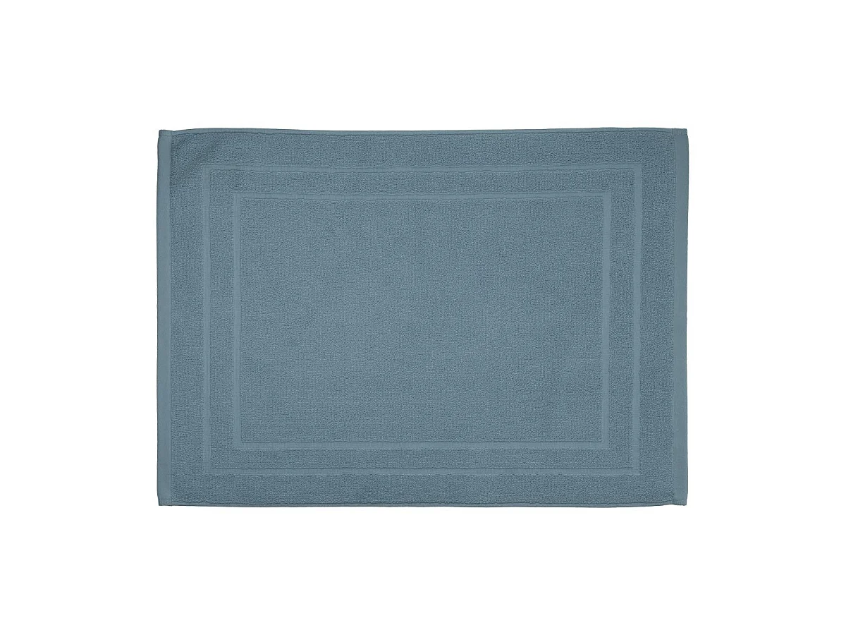 Tapis de salle de Bain en coton Bleu orage 50 x 70 cm