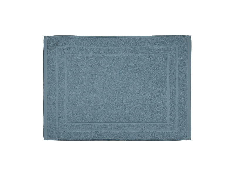 Tapis de salle de Bain en coton Bleu orage 50 x 70 cm