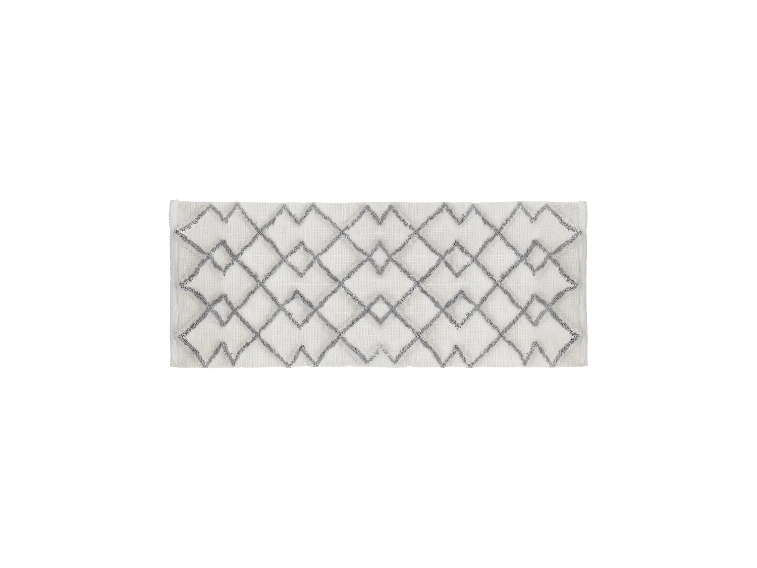 Grand Tapis de salle de bain en Coton déco Gris Ethnique 50 x 120 cm