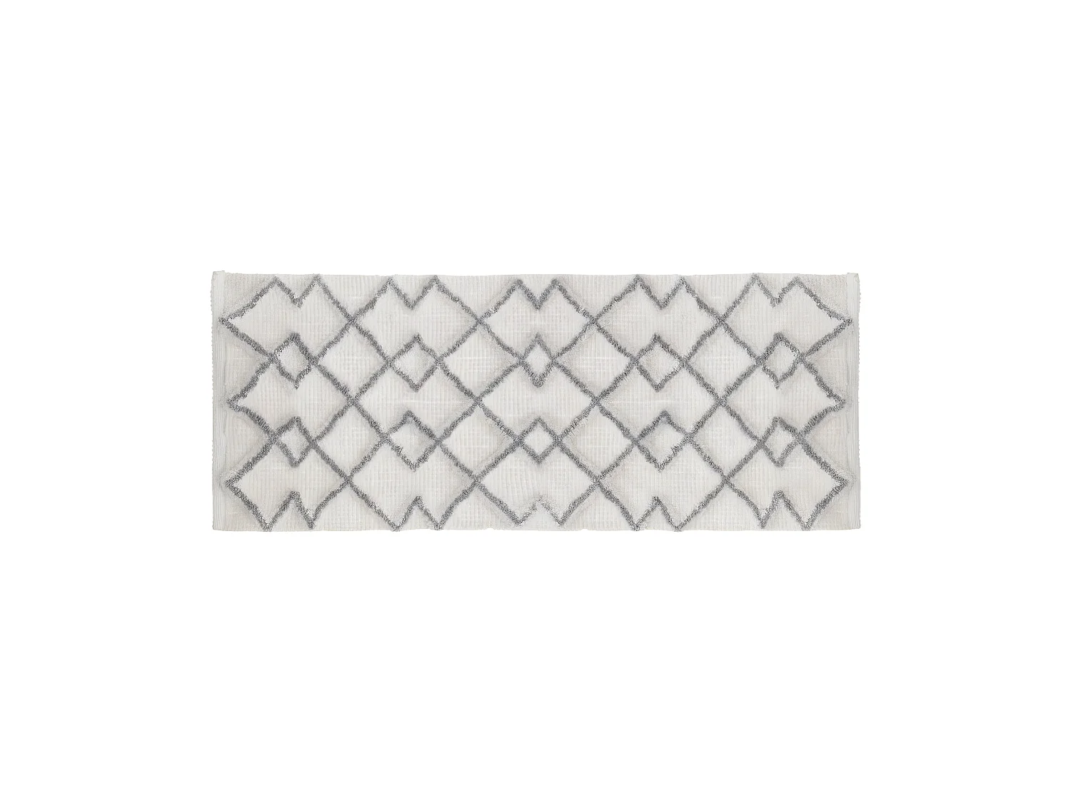 Grand Tapis de salle de bain en Coton déco Gris Ethnique 50 x 120 cm