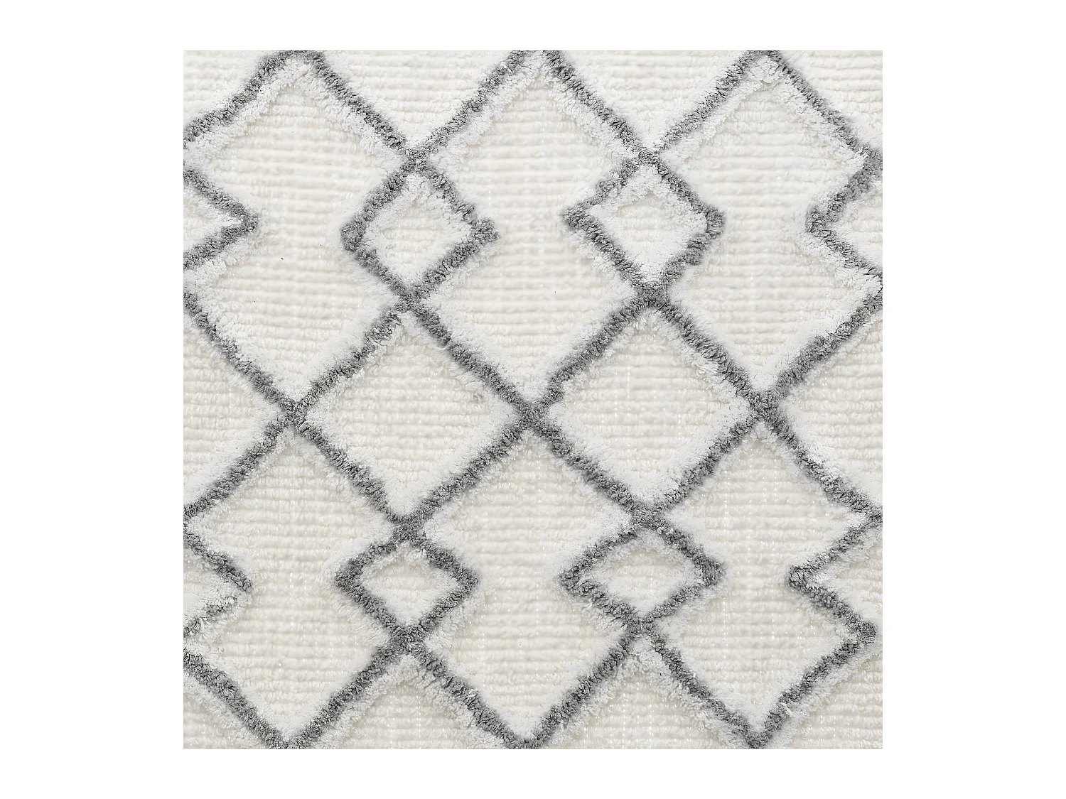 Grand Tapis de salle de bain en Coton déco Gris Ethnique 50 x 120 cm