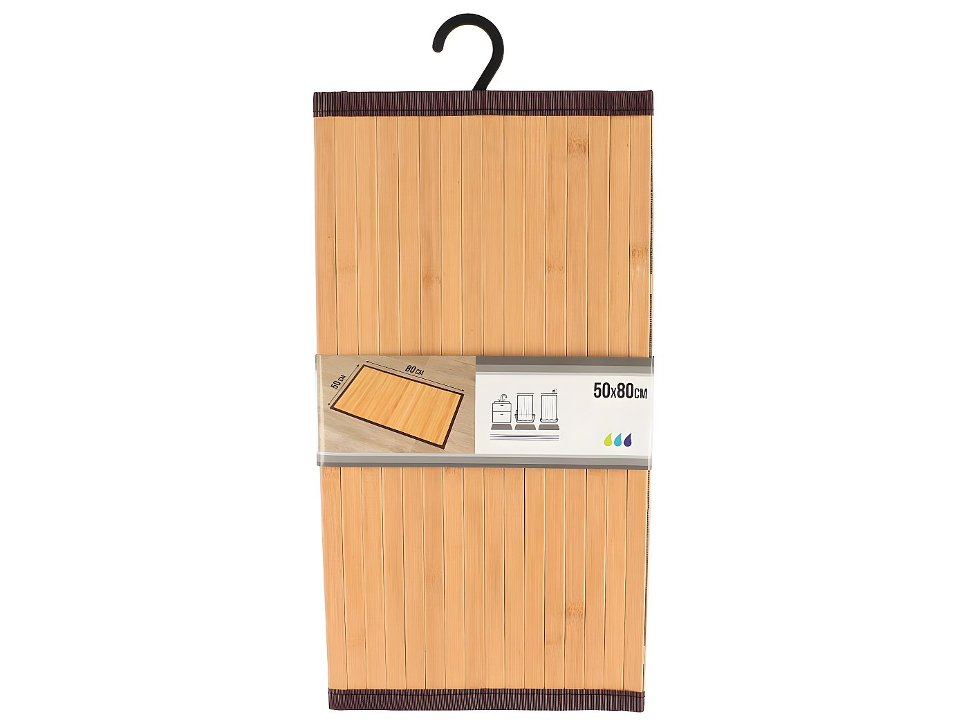 Tapis de salle de bain en Bambou Naturel 50 x 80 cm