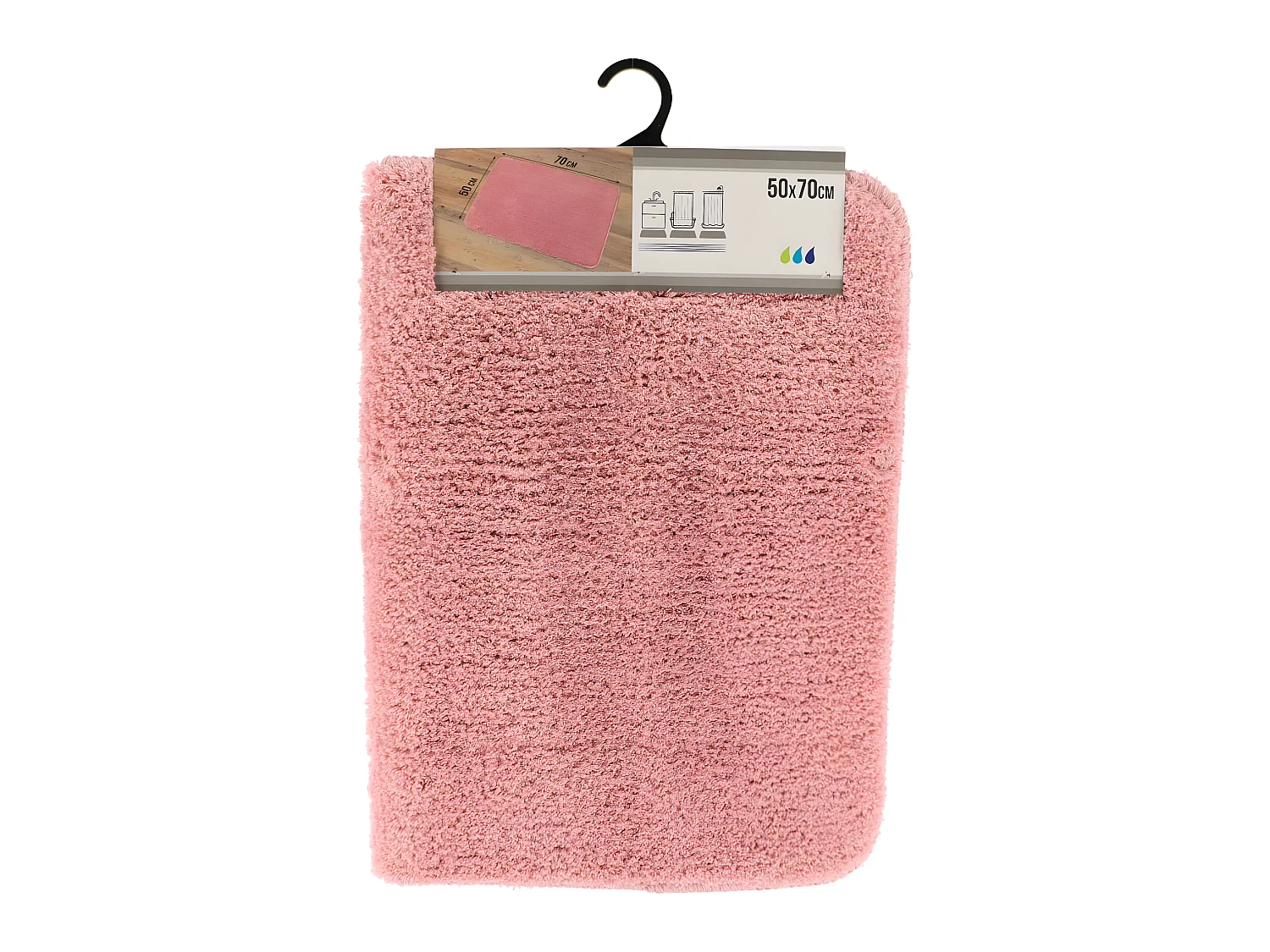 Tapis de salle de bain Rose en Microfibre Confort et Doux 50 x 70 cm
