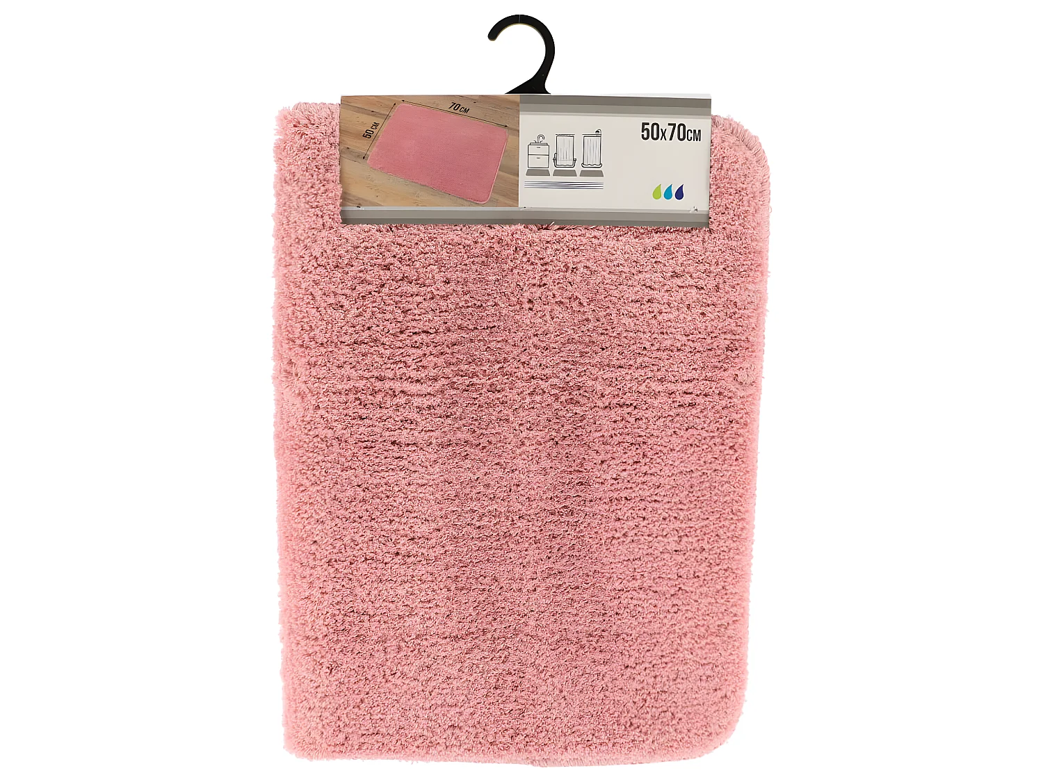 Tapis de salle de bain Rose en Microfibre Confort et Doux 50 x 70 cm