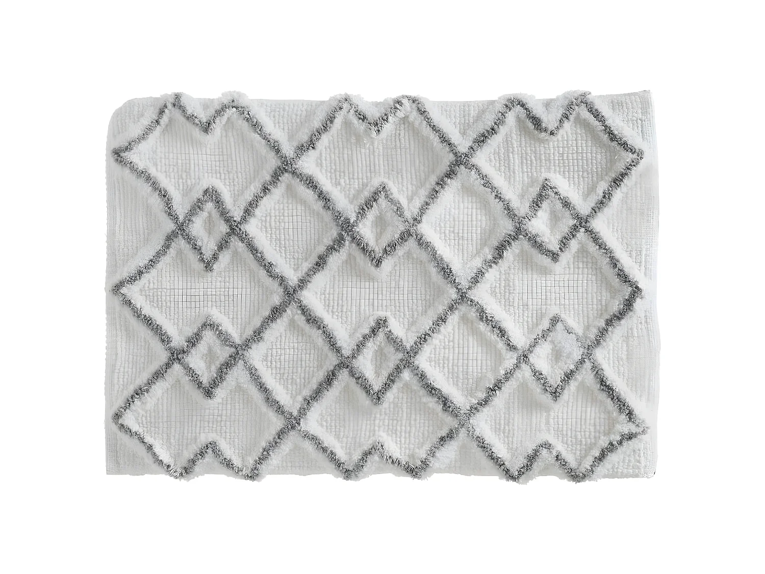 Tapis de salle de Bain en Coton déco Ethnique Gris 50 x 75 cm