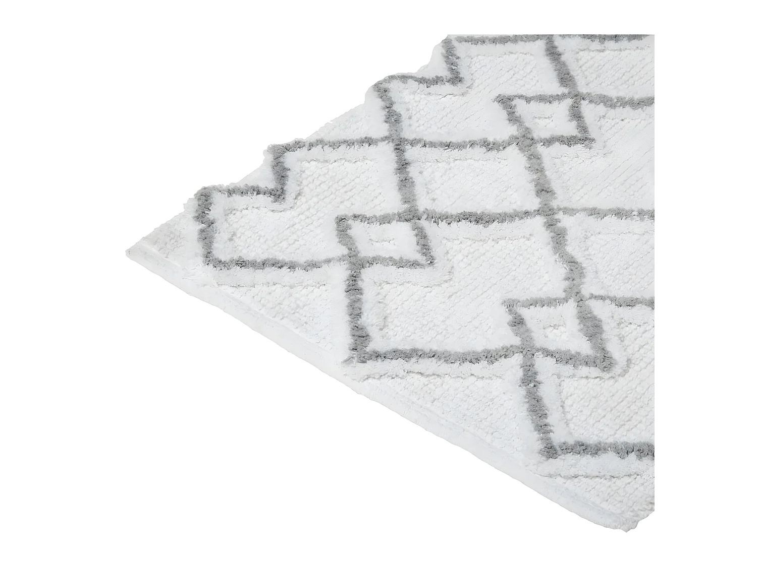 Tapis de salle de Bain en Coton déco Ethnique Gris 50 x 75 cm
