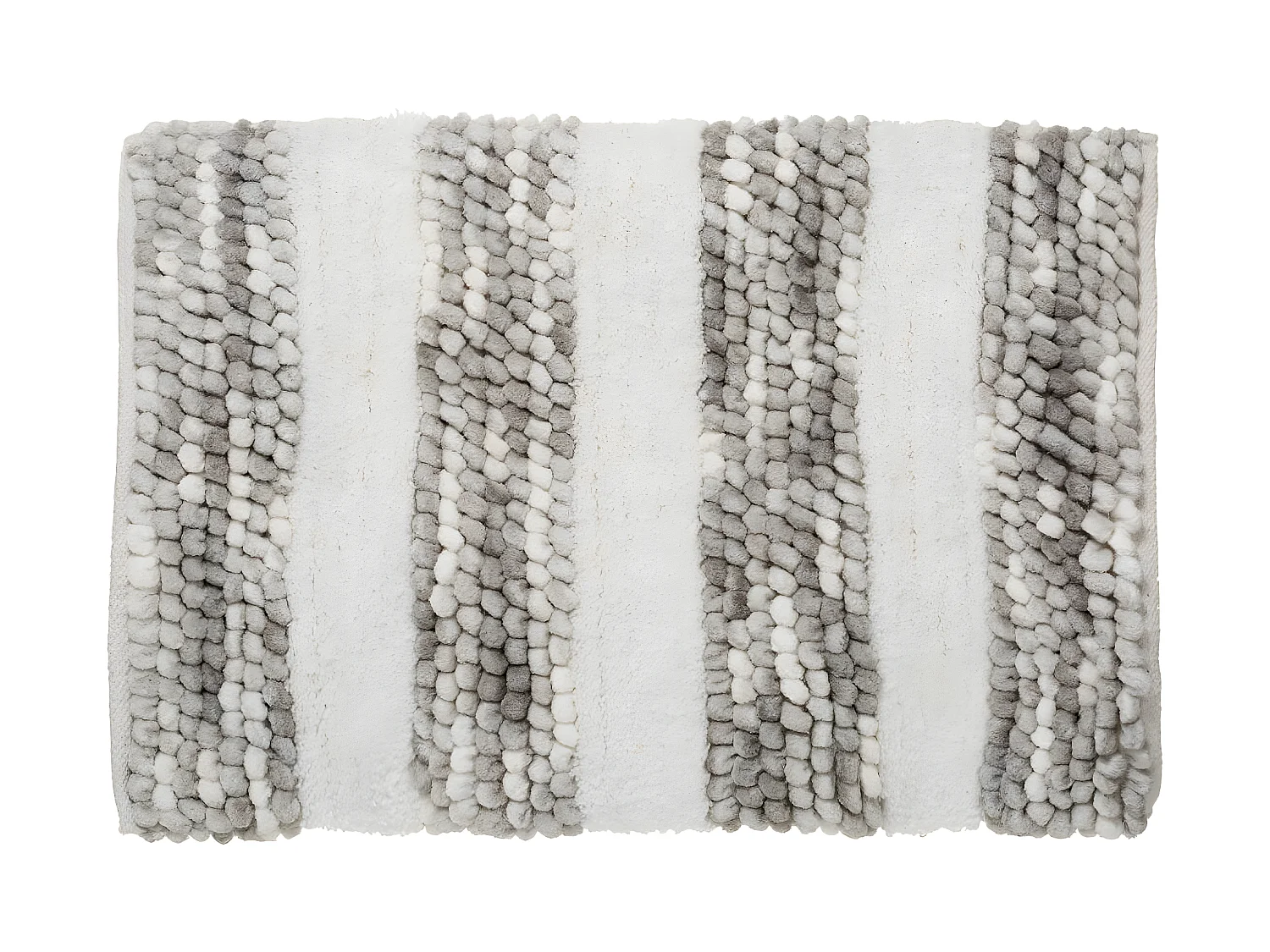 Tapis de salle de Bain épais rayé Gris 50 x 75 cm
