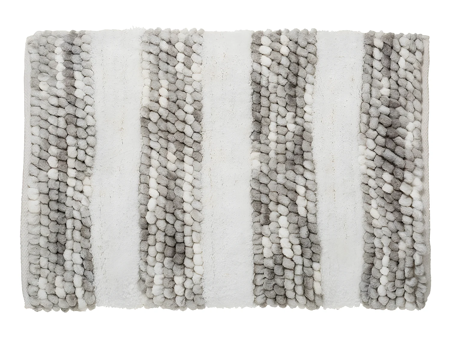 Tapis de salle de Bain épais rayé Gris 50 x 75 cm