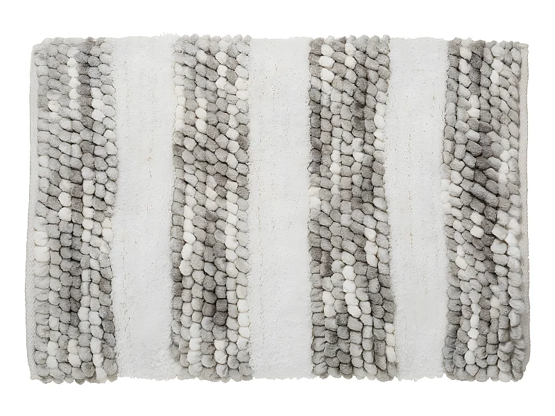 Tapis de salle de Bain épais rayé Gris 50 x 75 cm