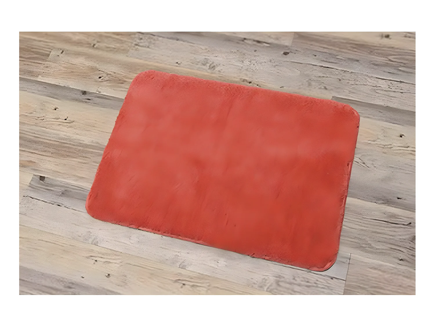 Tapis de salle de bain Corail Orange en Microfibre Confort et Doux 50 x 70 cm
