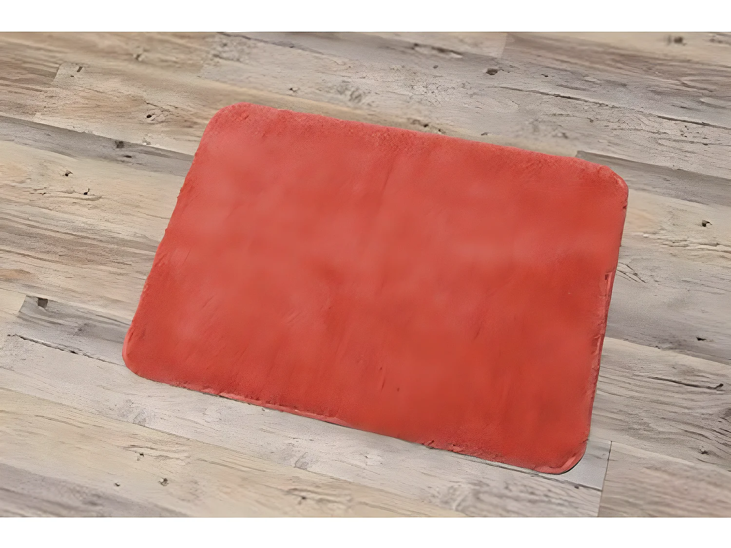 Tapis de salle de bain Corail Orange en Microfibre Confort et Doux 50 x 70 cm