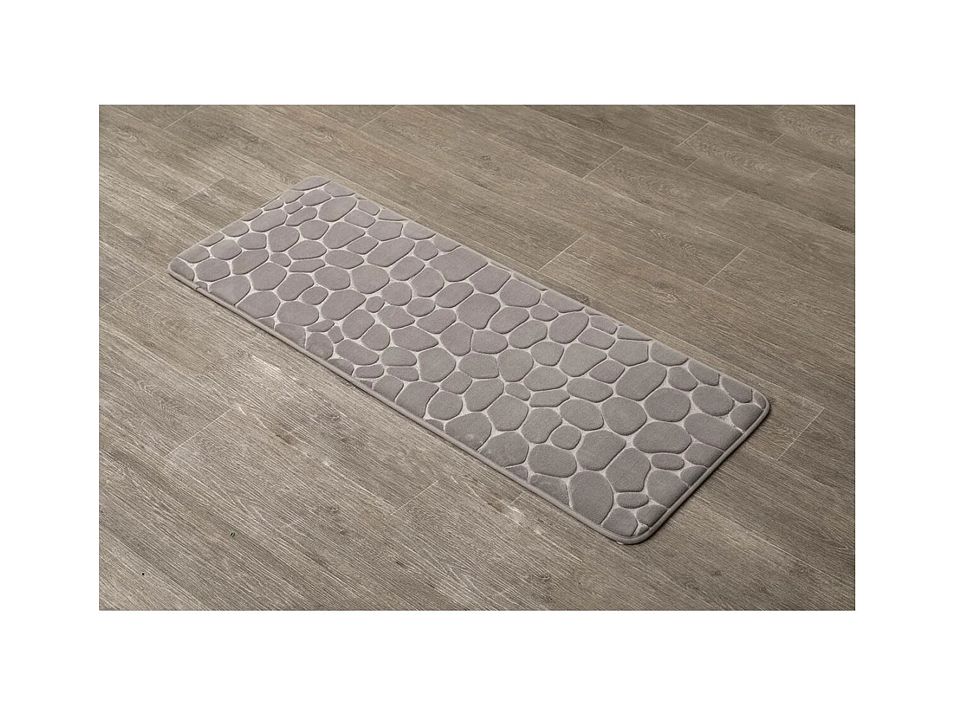 Grand Tapis de salle de bain Taupe en Microfibre à mémoire de forme 45 x 120 cm