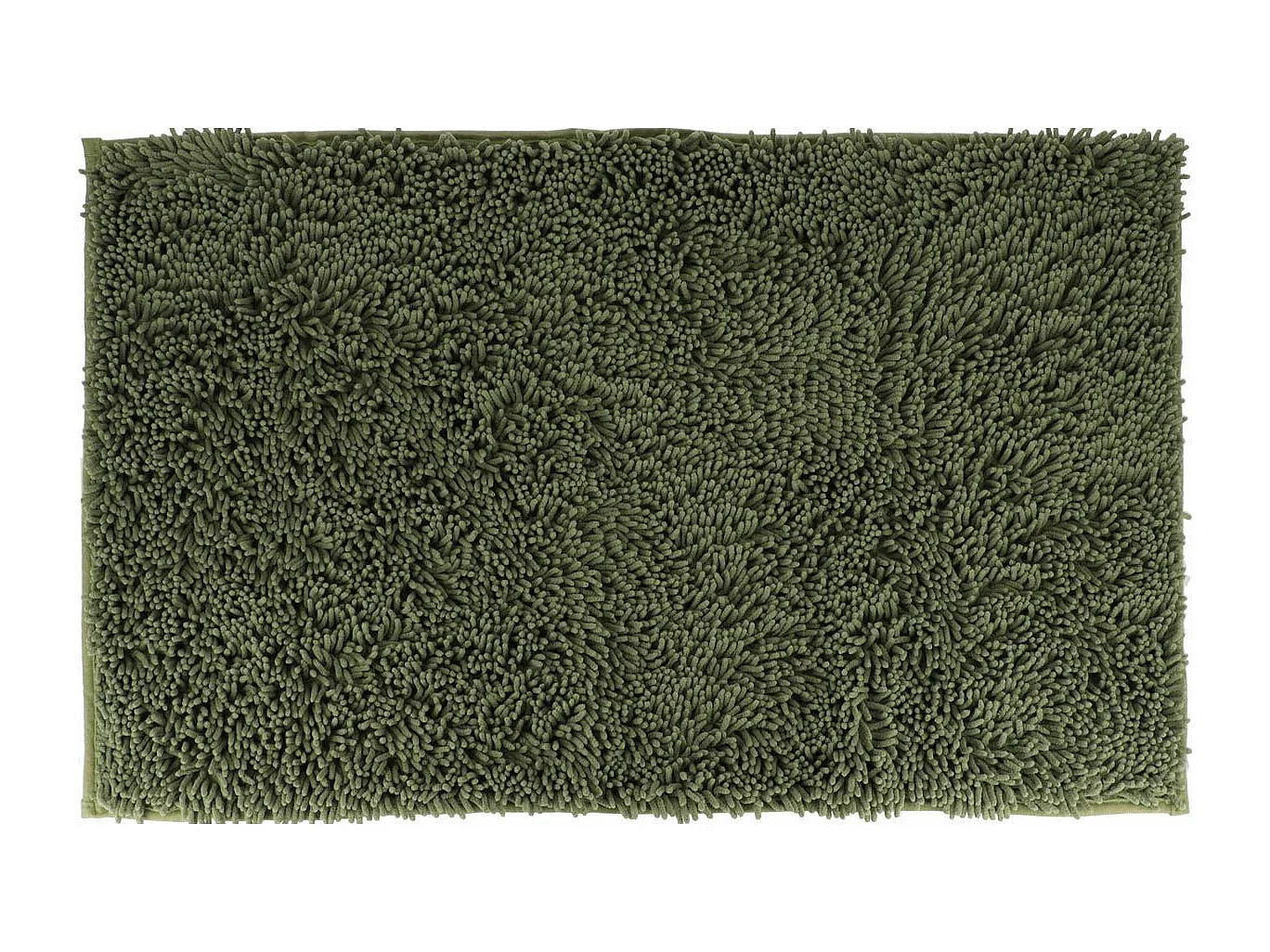 Tapis de salle de bain Vert kaki en Microfibre chenille 50 x 80 cm