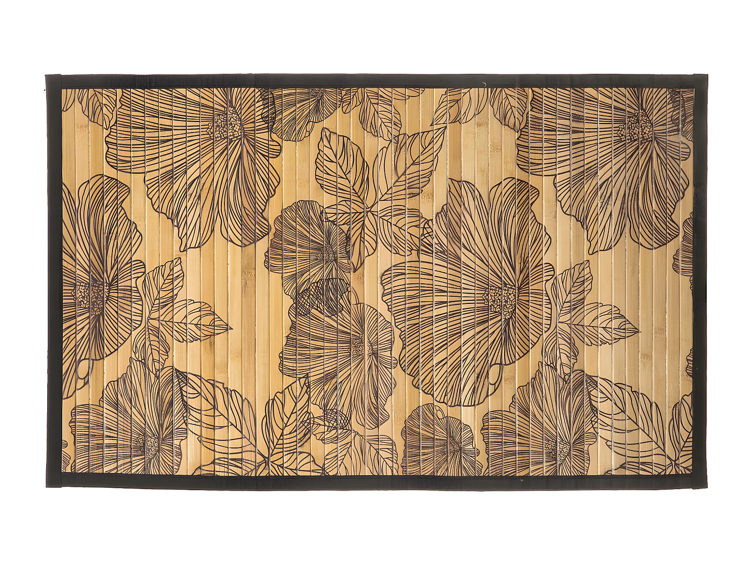 Tapis de salle de Bain Lattes en Bambou 50 x 80 cm déco Blackflora