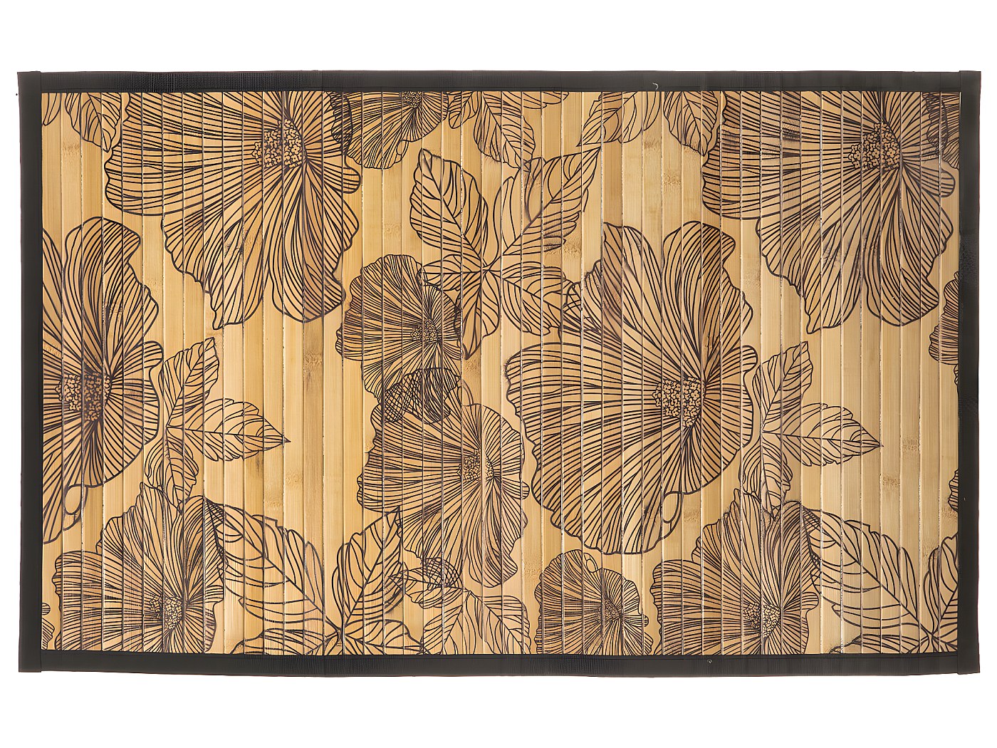 Tapis de salle de Bain Lattes en Bambou 50 x 80 cm déco Blackflora