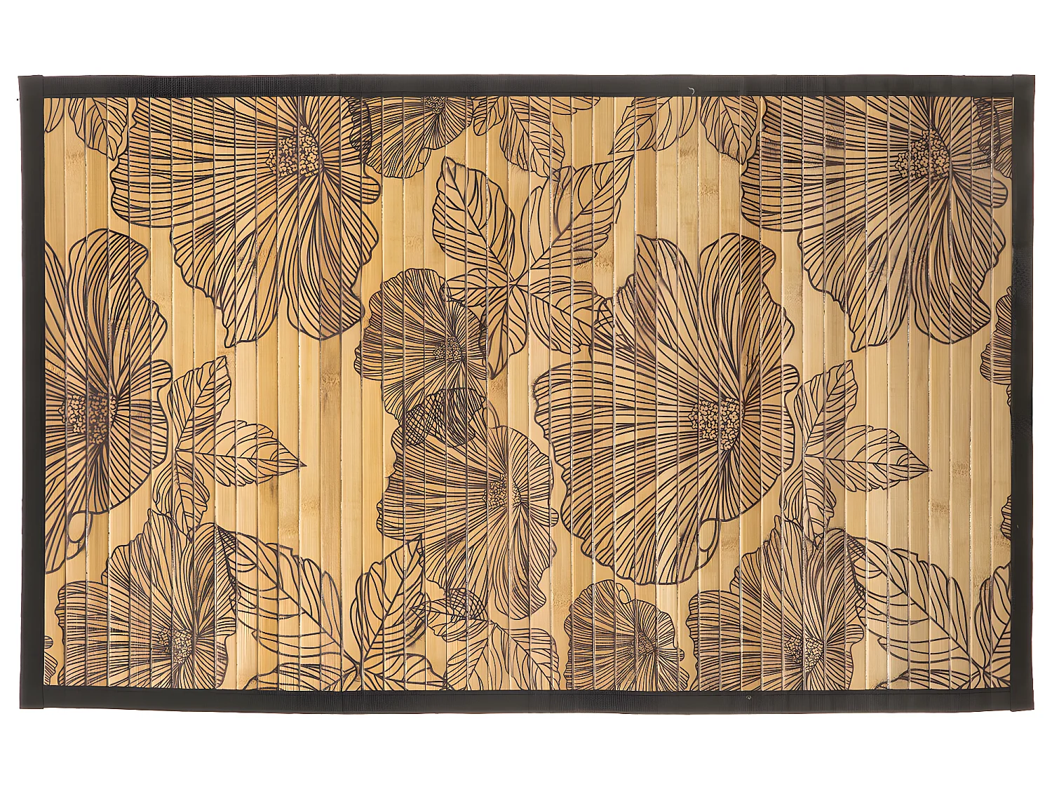 Tapis de salle de Bain Lattes en Bambou 50 x 80 cm déco Blackflora