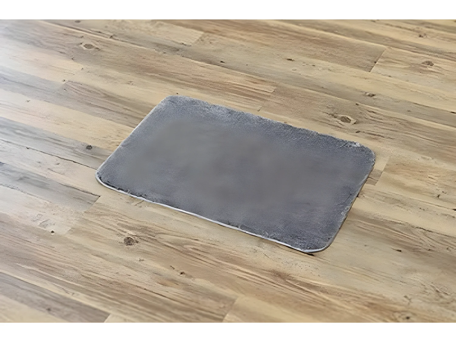 Tapis de salle de bain Gris en Microfibre Confort et Doux 40 x 60 cm