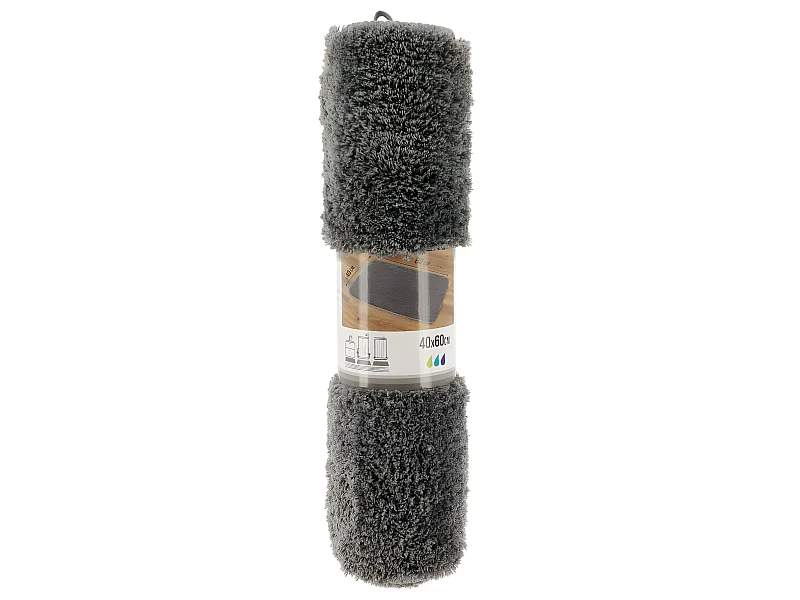 Tapis de salle de bain Gris en Microfibre Confort et Doux 40 x 60 cm