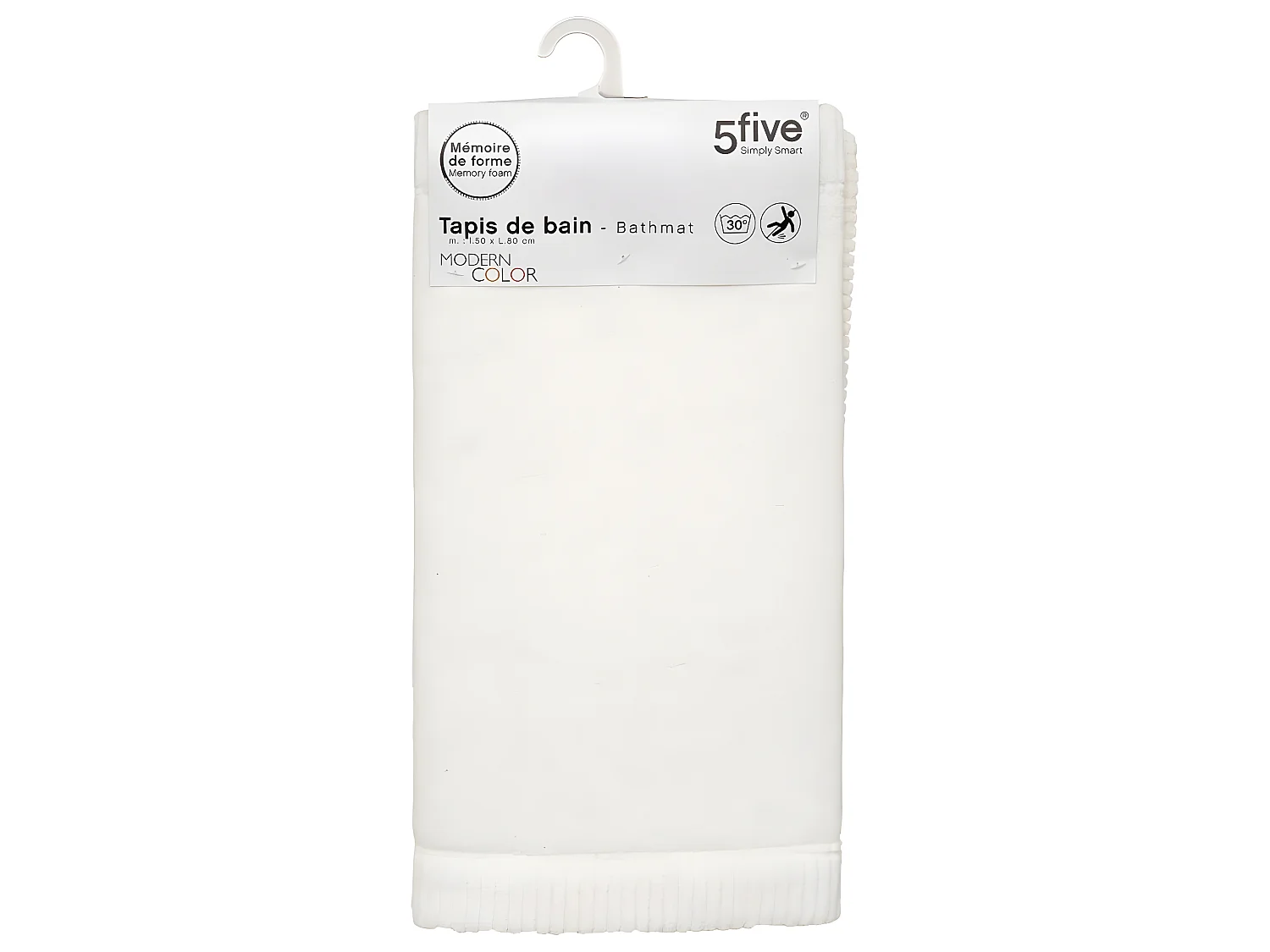 Tapis de Salle de bain Blanc à mémoire de forme 50 x 80 cm