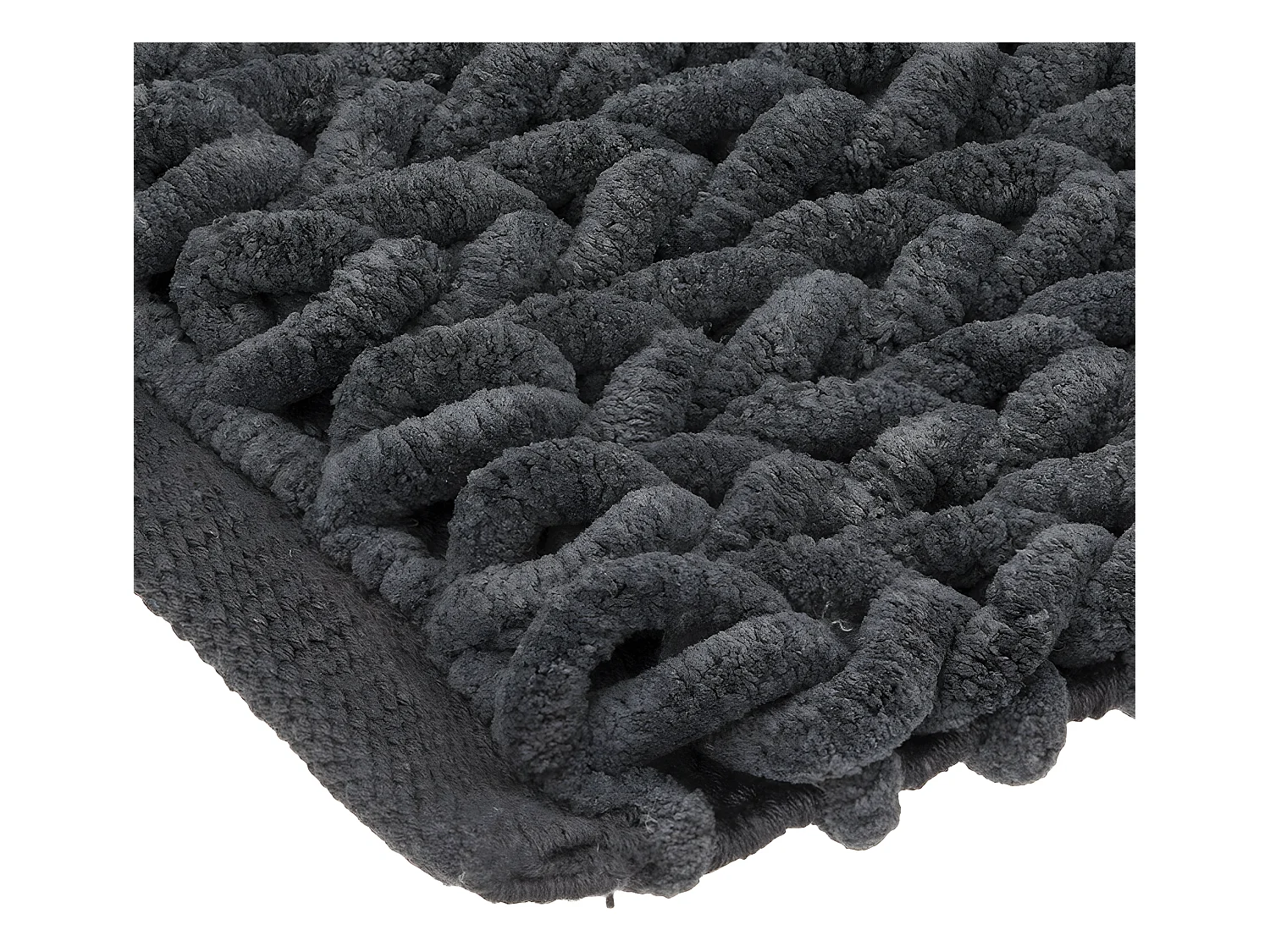 Grand Tapis de Salle de Bain épais Gris foncé 50 x 120 cm