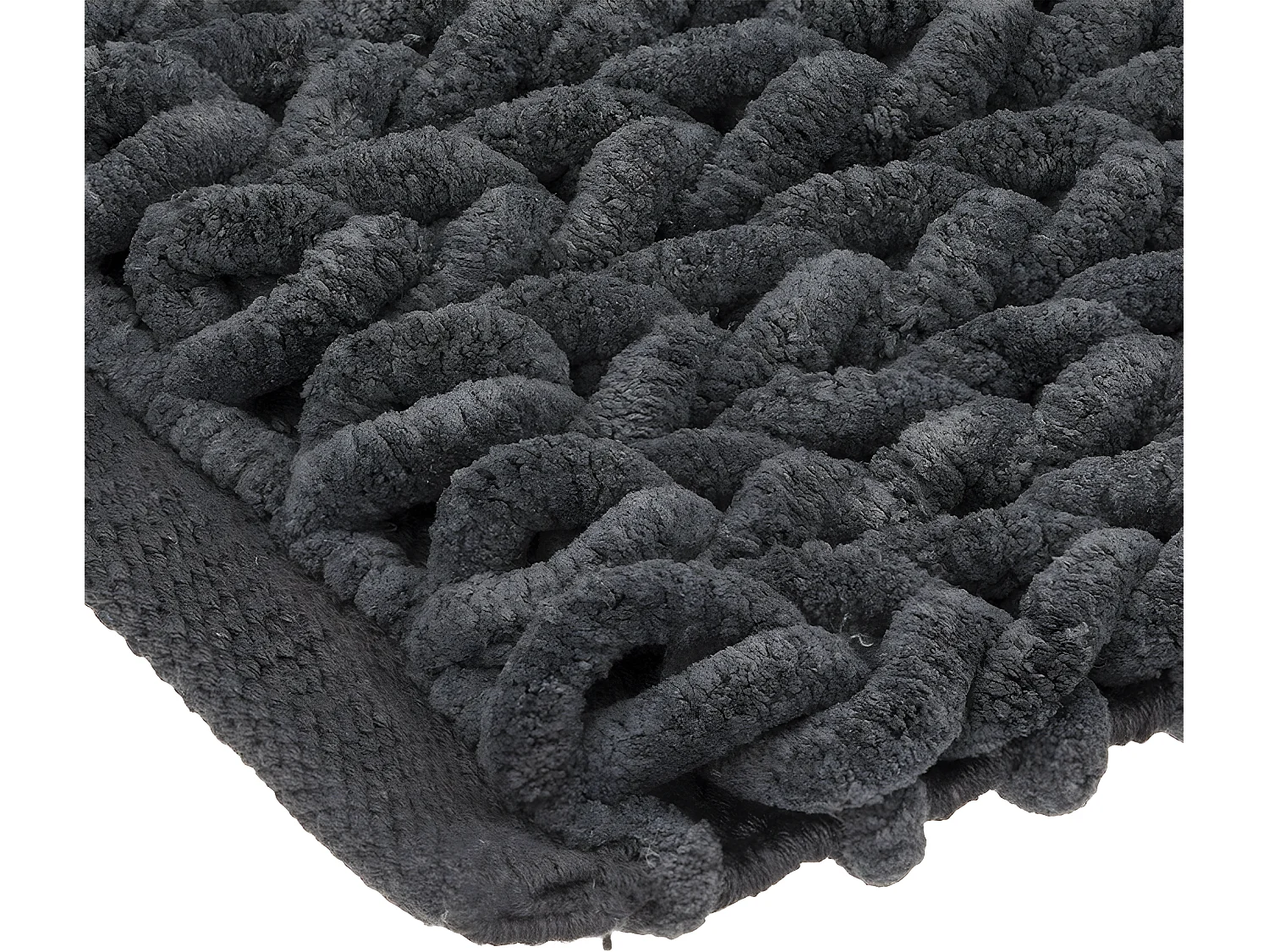 Grand Tapis de Salle de Bain épais Gris foncé 50 x 120 cm