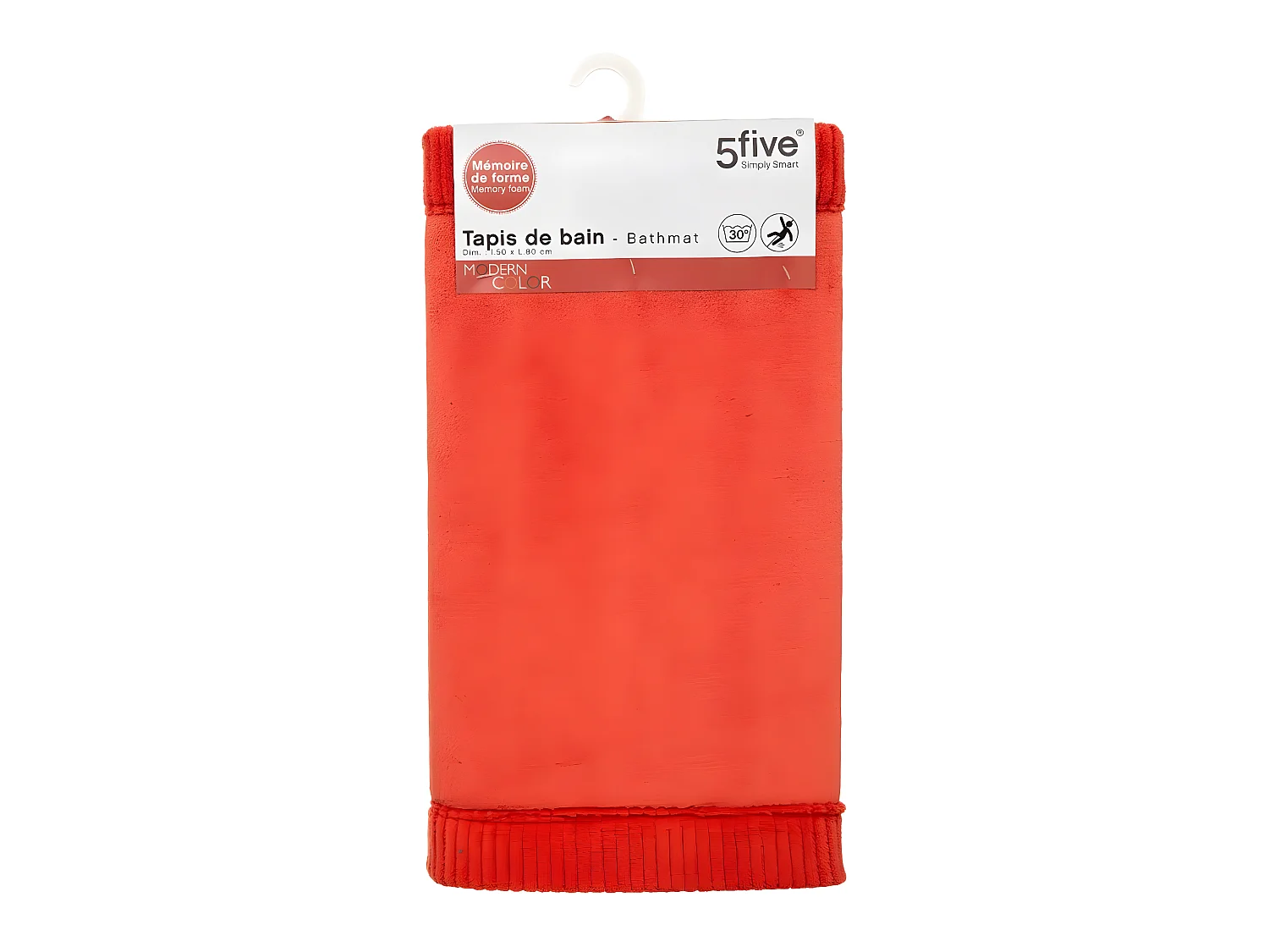 Tapis de Salle de bain Rose nacarat à mémoire de forme 50 x 80 cm